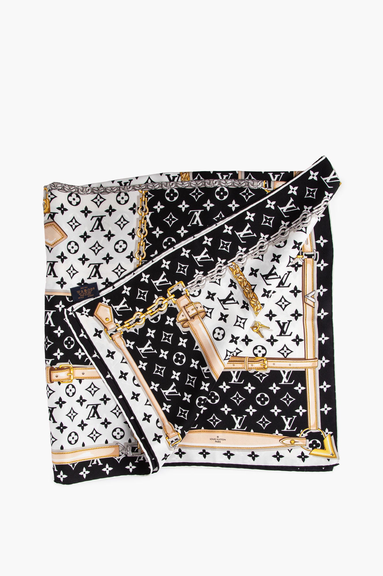 Louis Vuitton Black & White Monogram Confidential Square Scarf