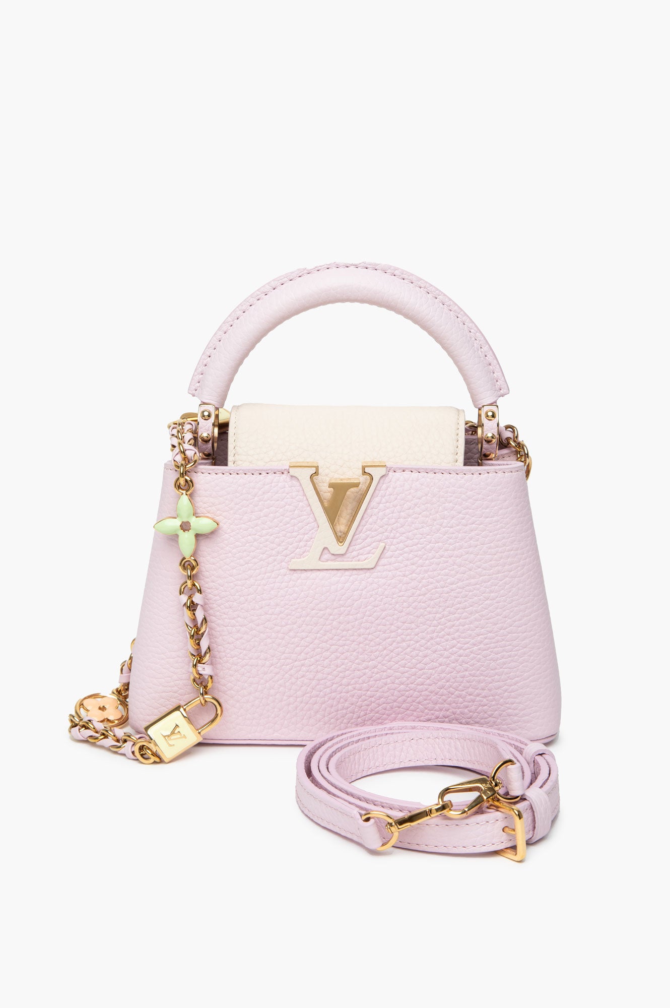 Louis Vuitton 2024 Capucines Lovelock Marshmallow Taurillon Mini