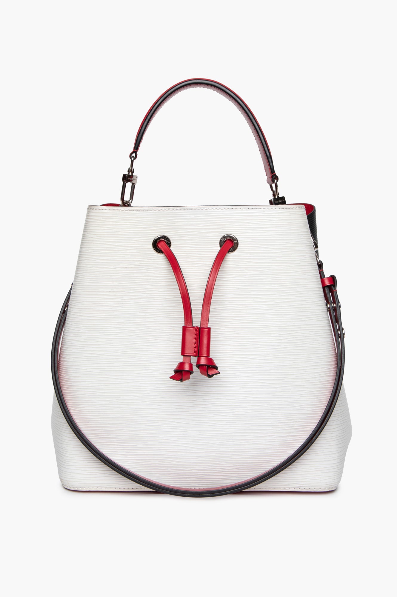 Louis Vuitton White/Black/Red Epi NéoNoé MM Bucket Bag