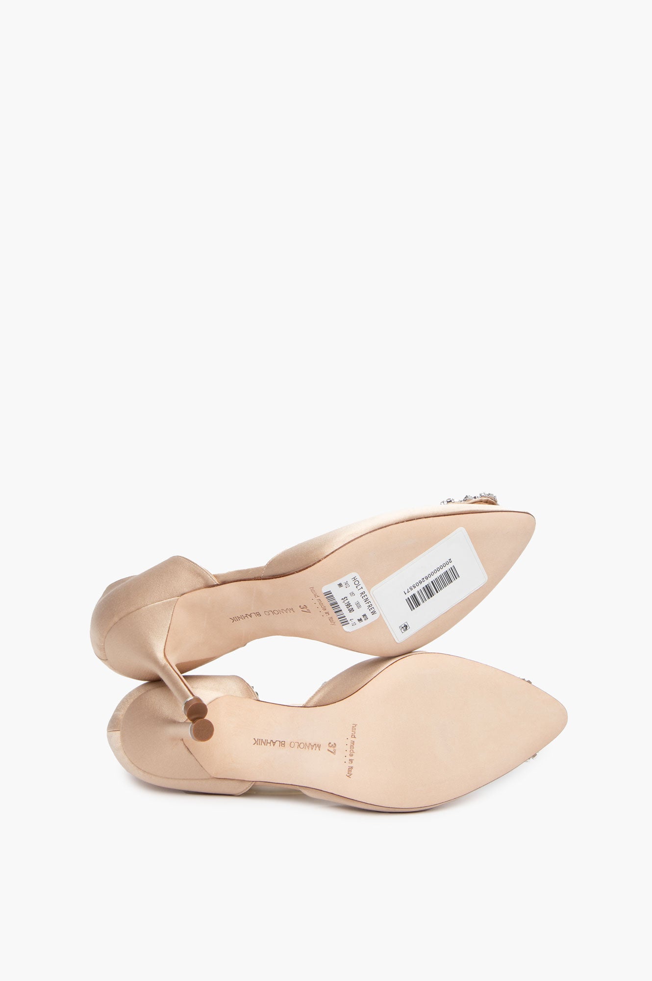 Manolo Blahnik Beige Satin Hangisi D' Orsay Pumps Size 37 bottom