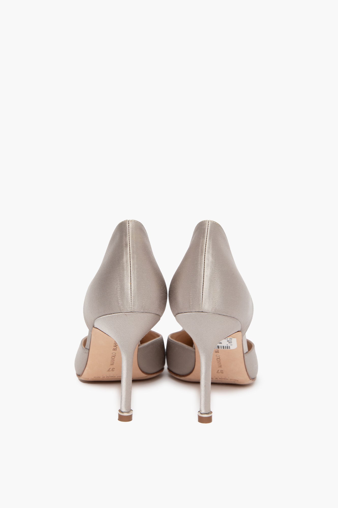 Manolo Blahnik Grey Satin Hangisi D' Orsay Pumps Size 37 back