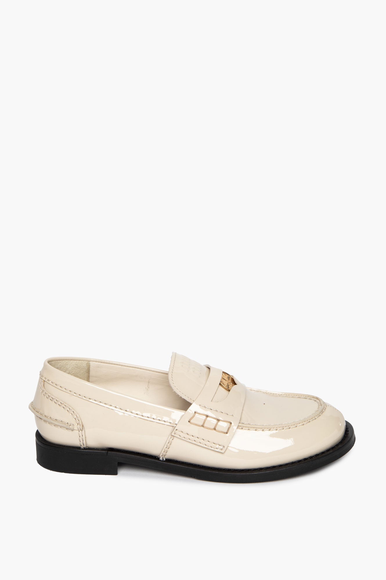 Miu Miu Ecru Patent Penny Loafers Size 35.5