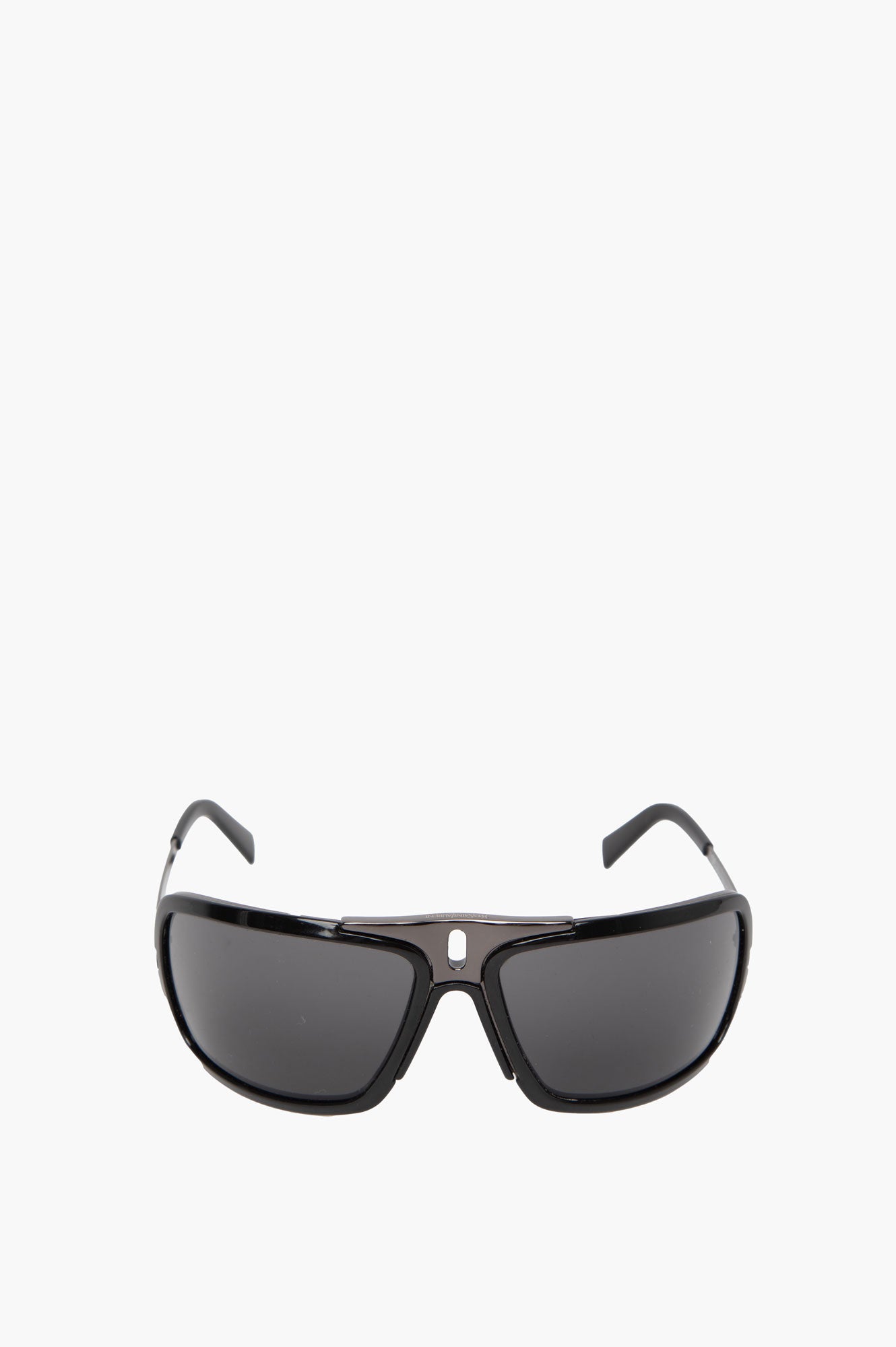 Saint Laurent Black Wraparound Sunglasses