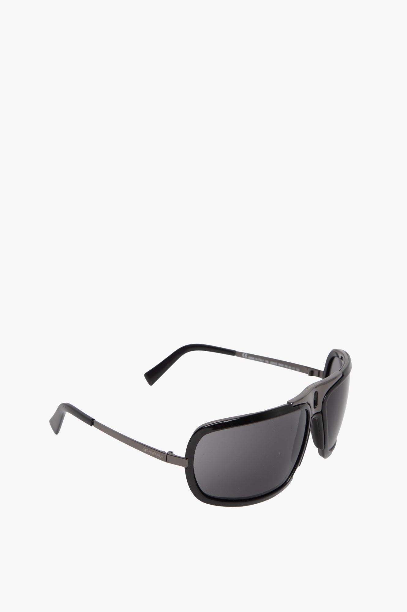 Saint Laurent Black Wraparound Sunglasses