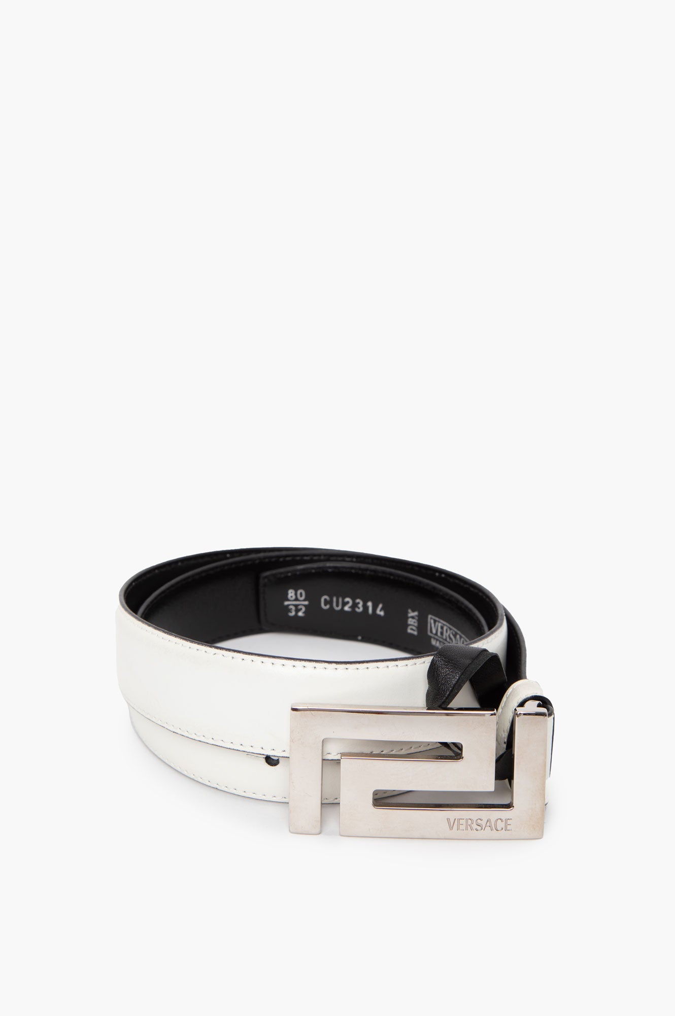 Versace White Leather Belt Size 80