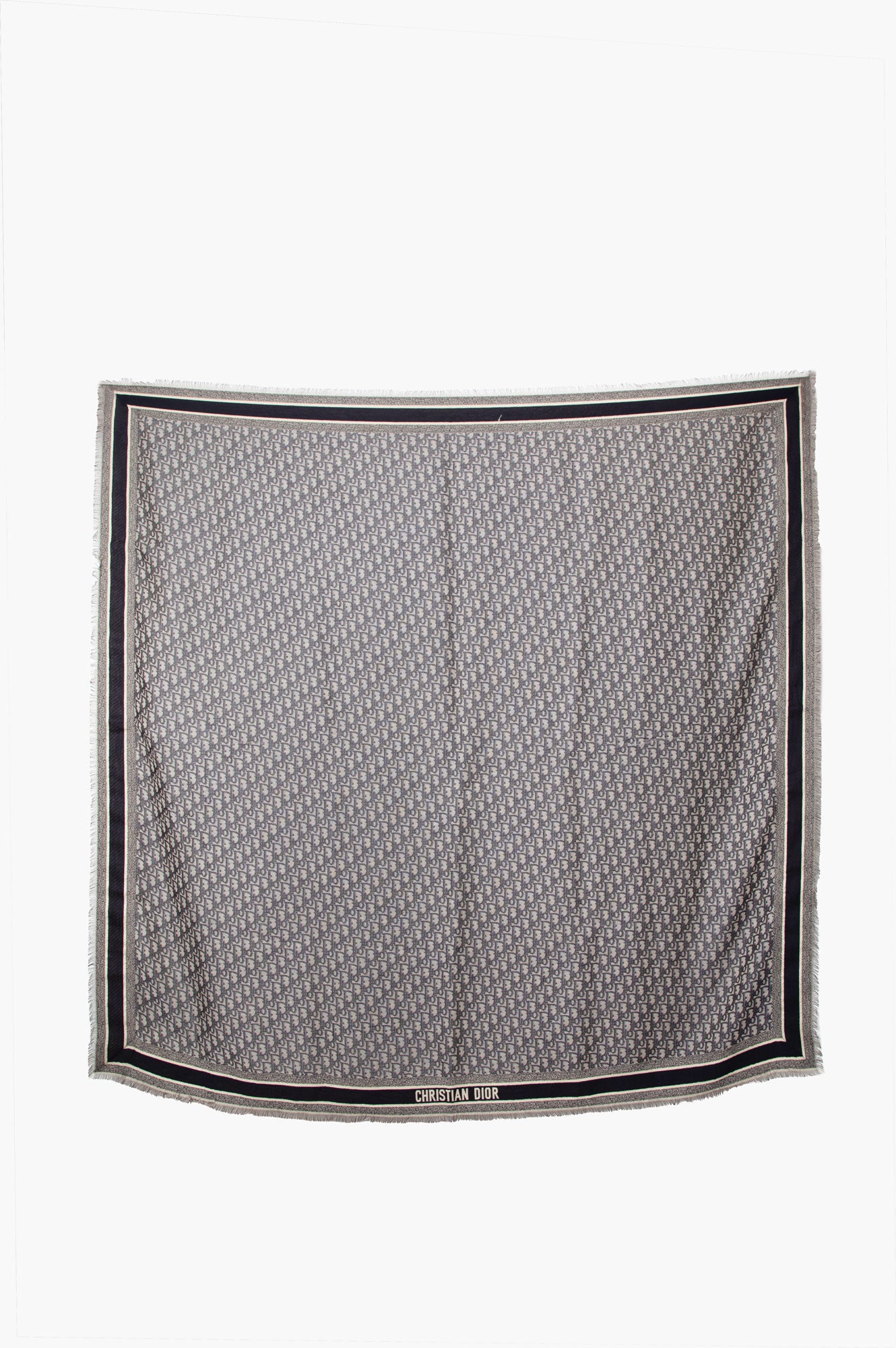 Christian Dior Blue Oblique 140x140 Scarf