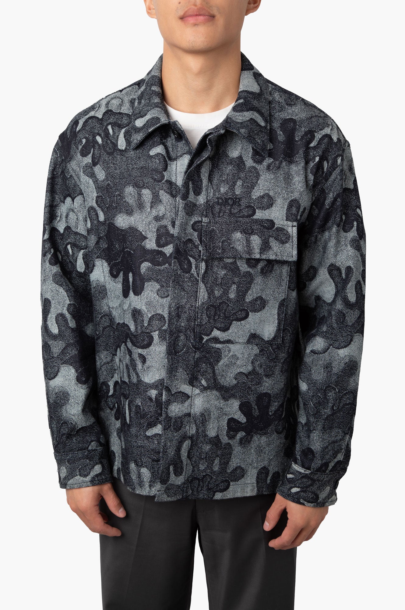 Christian Dior x Peter Doig 2020 Camouflage Print Denim Jacket Size 50 Mens