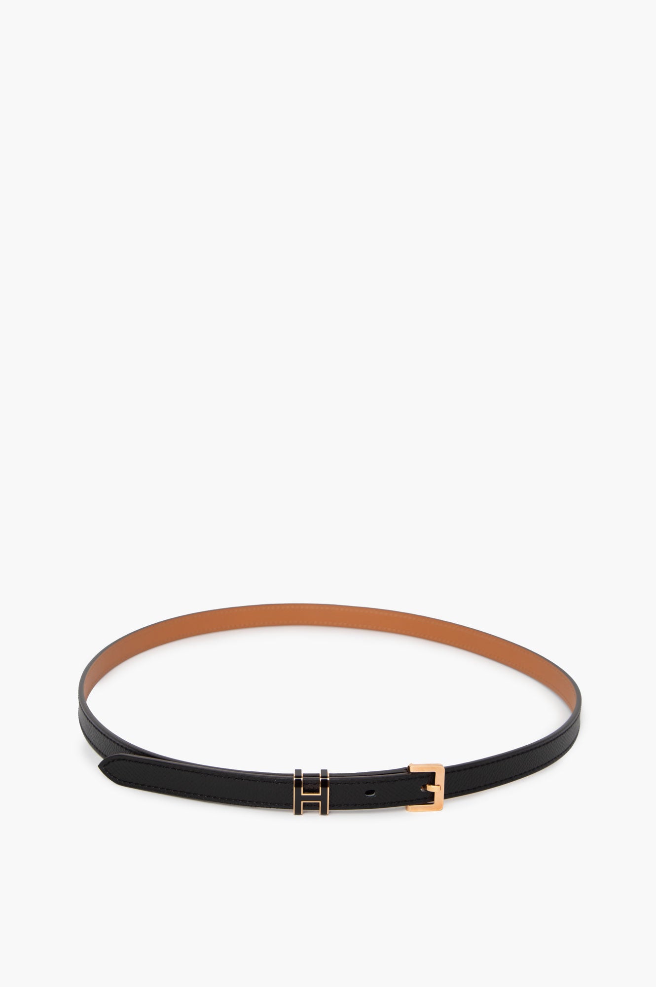 Hermes Black Gold Pop H 15 Belt Size 85