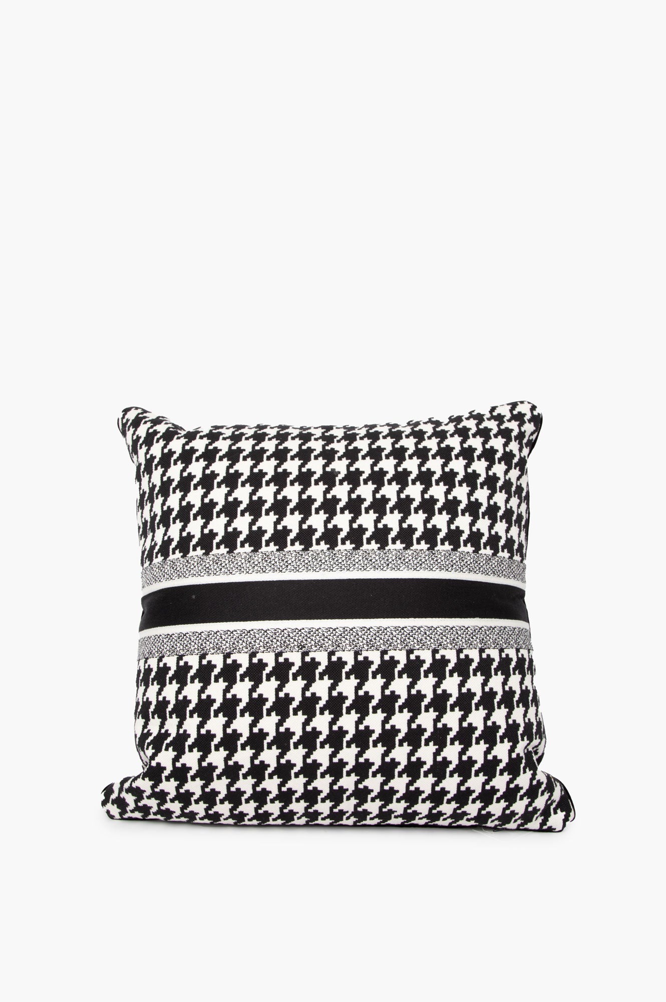 Christian Dior Black Houndstooth Cushion