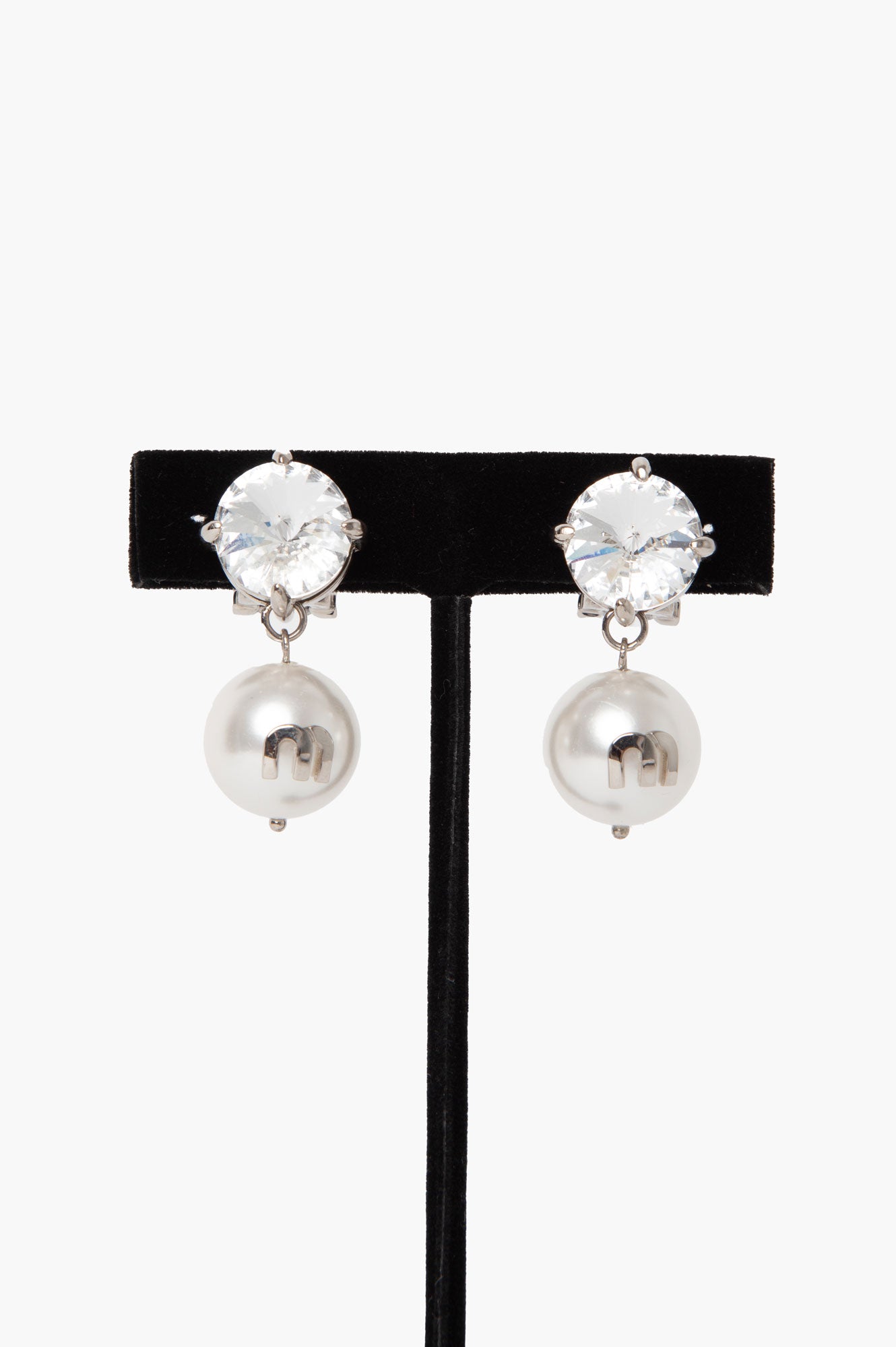 Miu Miu Diamond Pearl Earrings