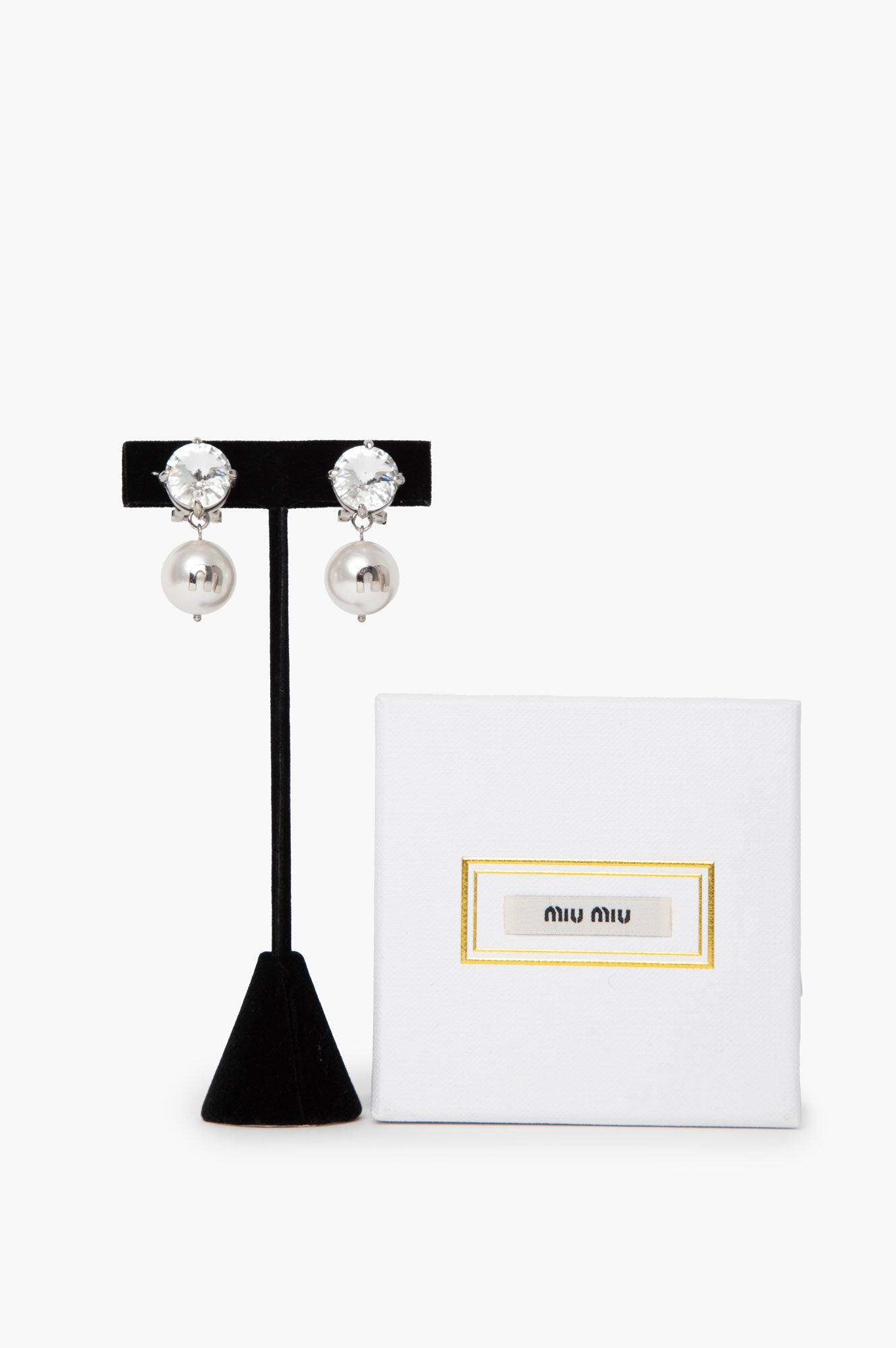 Miu Miu Diamond Pearl Earrings