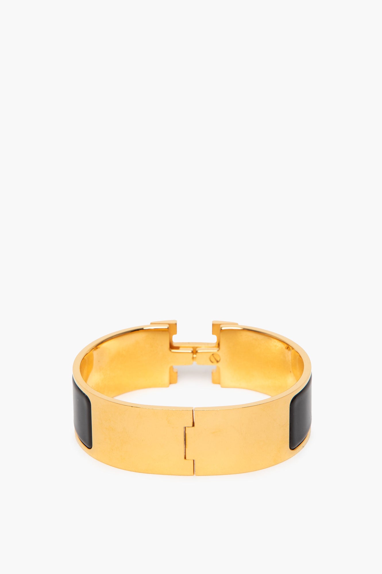 Hermès Yellow Gold/Black Clic Clac H Bracelet