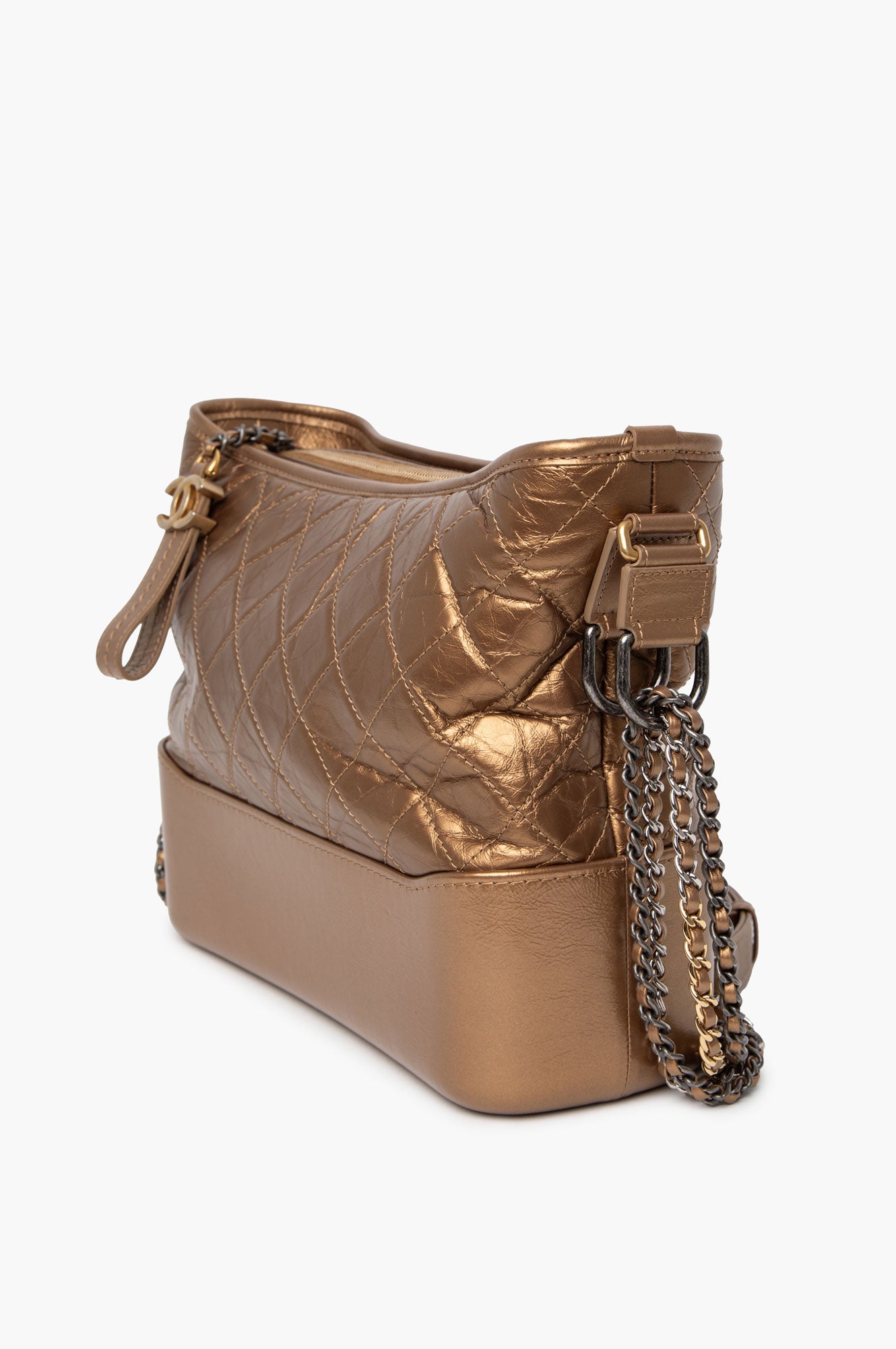 Chanel Bronze Metallic Aged Calfskin Medium Gabrielle Bag