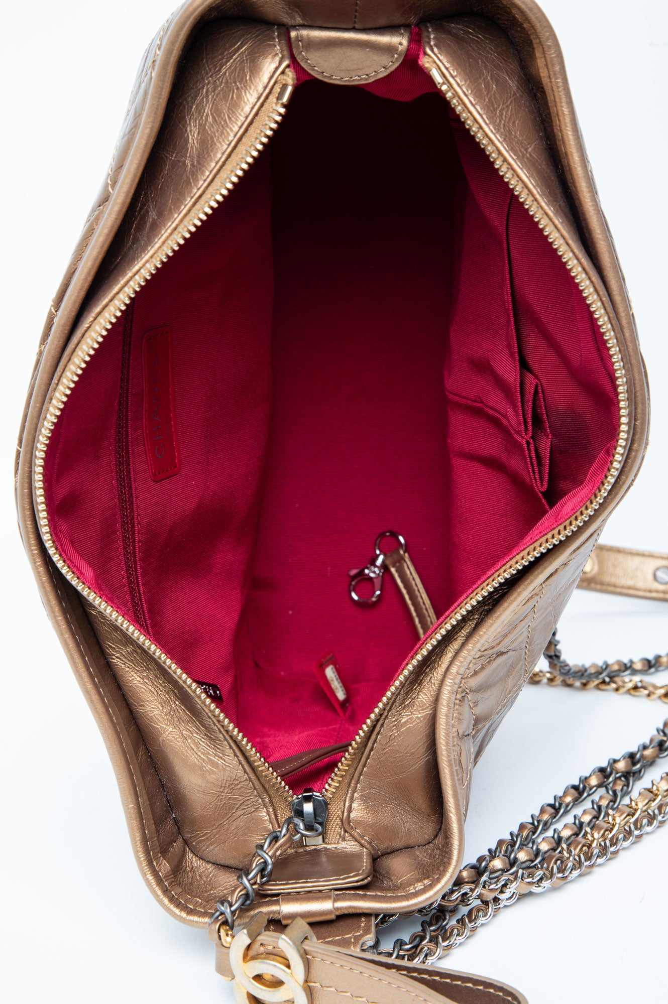 Chanel Bronze Metallic Aged Calfskin Medium Gabrielle Bag