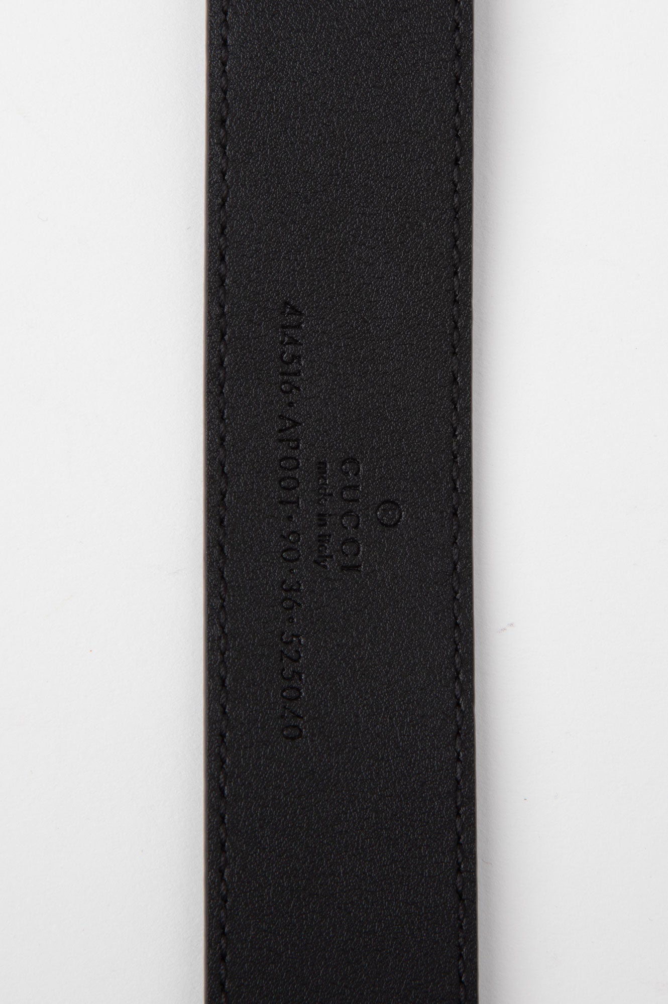 Gucci Black Leather Gold-Toned GG Marmont Belt 90 cm