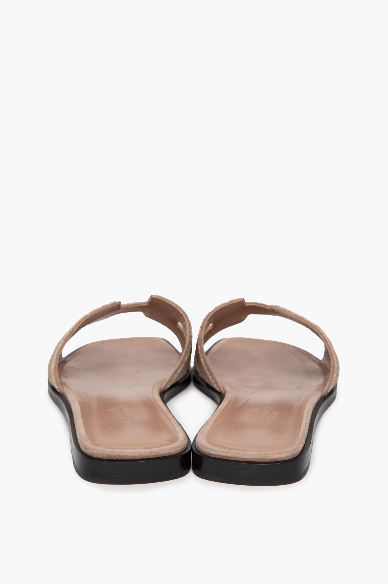 Hermès Beige Glitter Oran Sandals Size 37