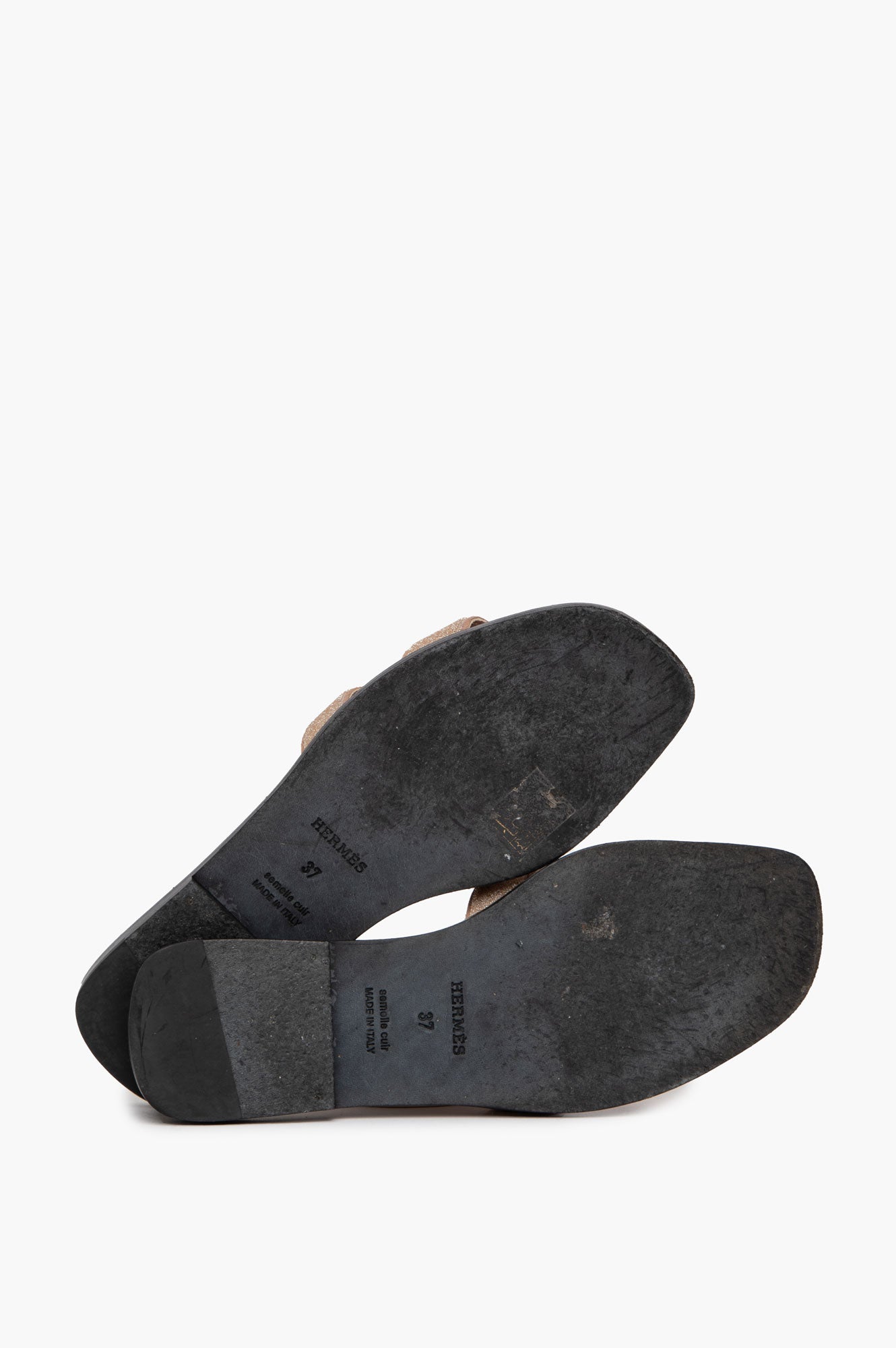 Hermès Beige Glitter Oran Sandals Size 37