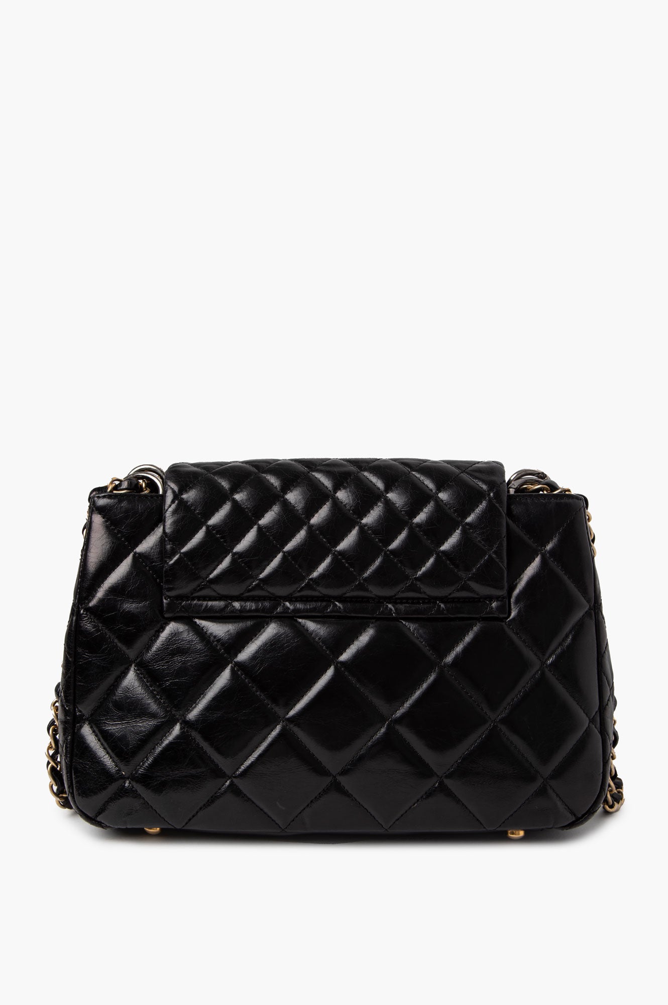 Chanel Black Aged Calfskin Daily Walk Accordion Bag