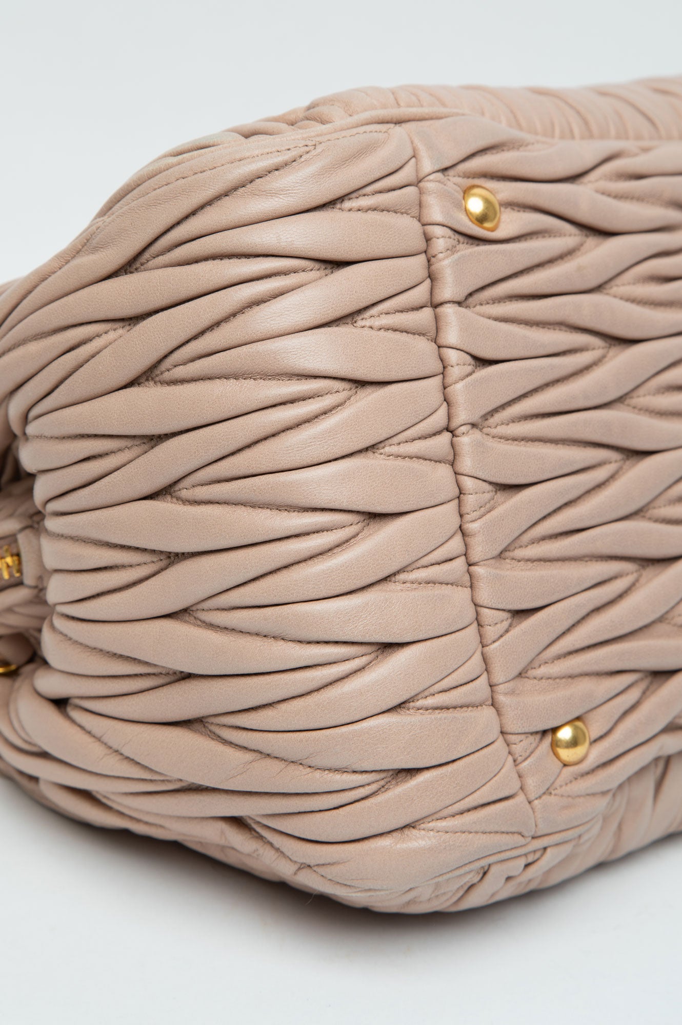 Miu Miu Dusty Rose Matelassé Top Handle Doctor Bag