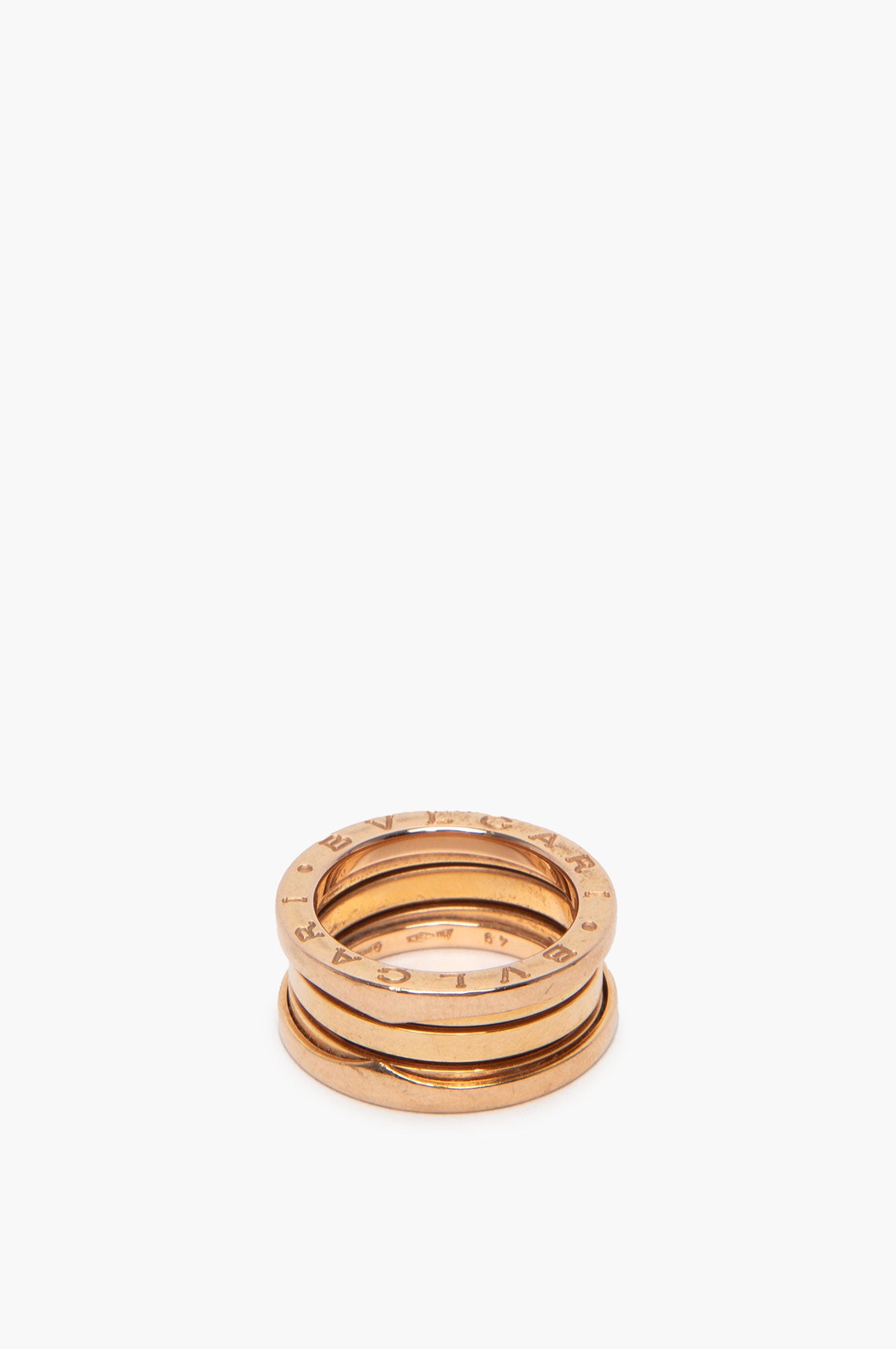 Bvlgari 18k Rose Gold B.zero1 Three-Band Ring