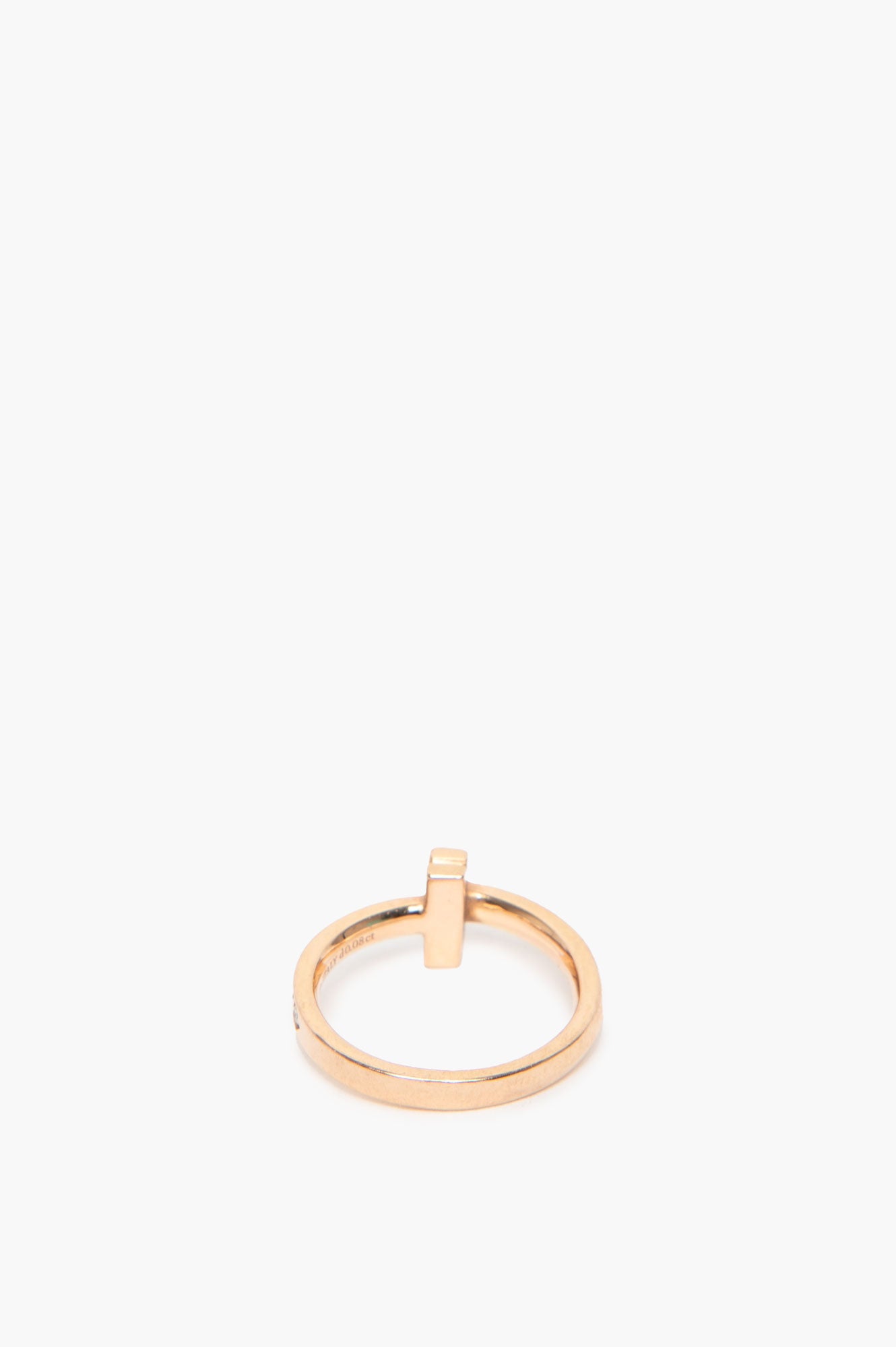 Tiffany & Co. Rose Gold Pave Diamonds T T1 Ring Size 5