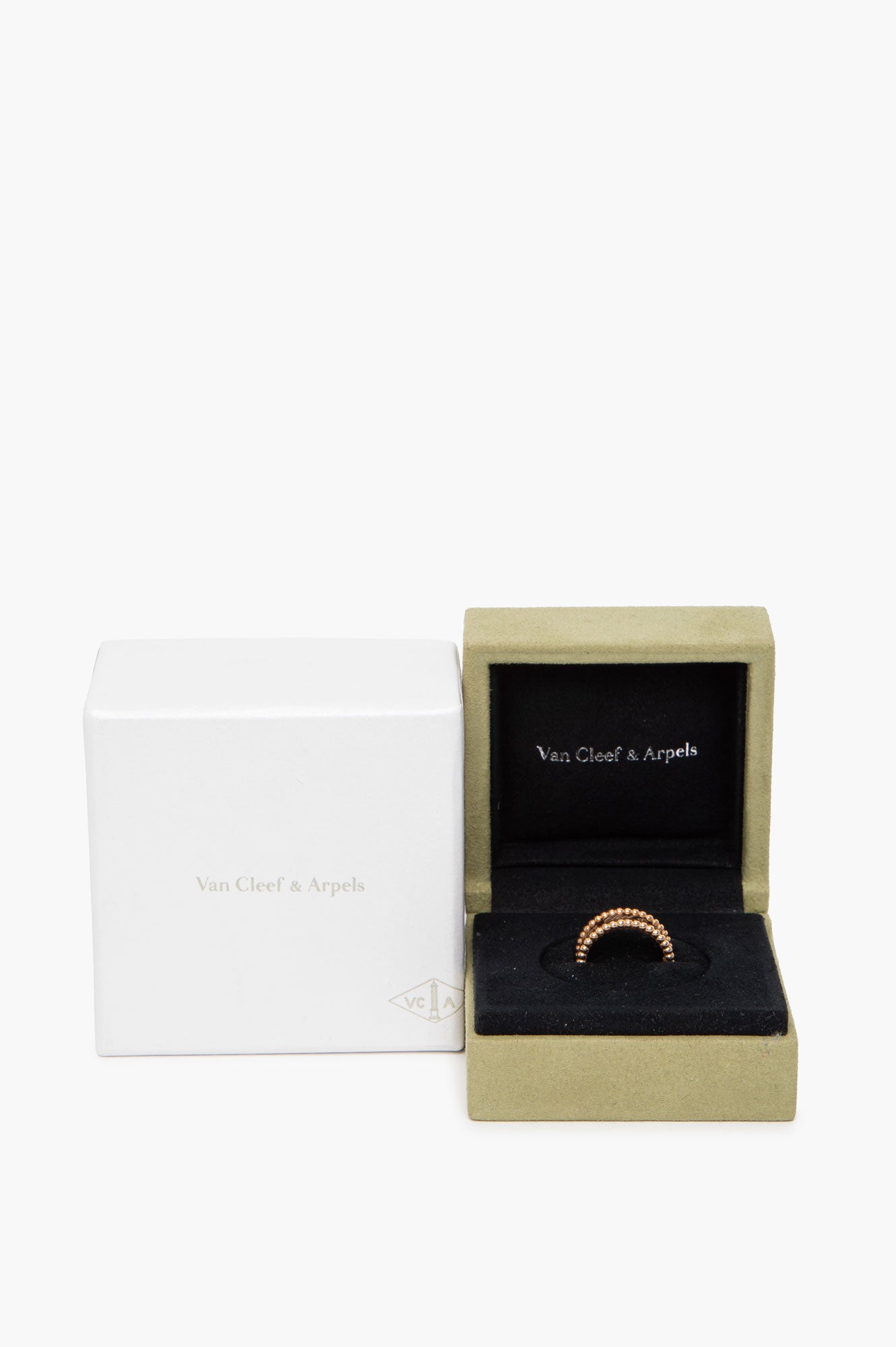 Van Cleef & Arpels 18k Rose Gold A Perlée Signature Ring