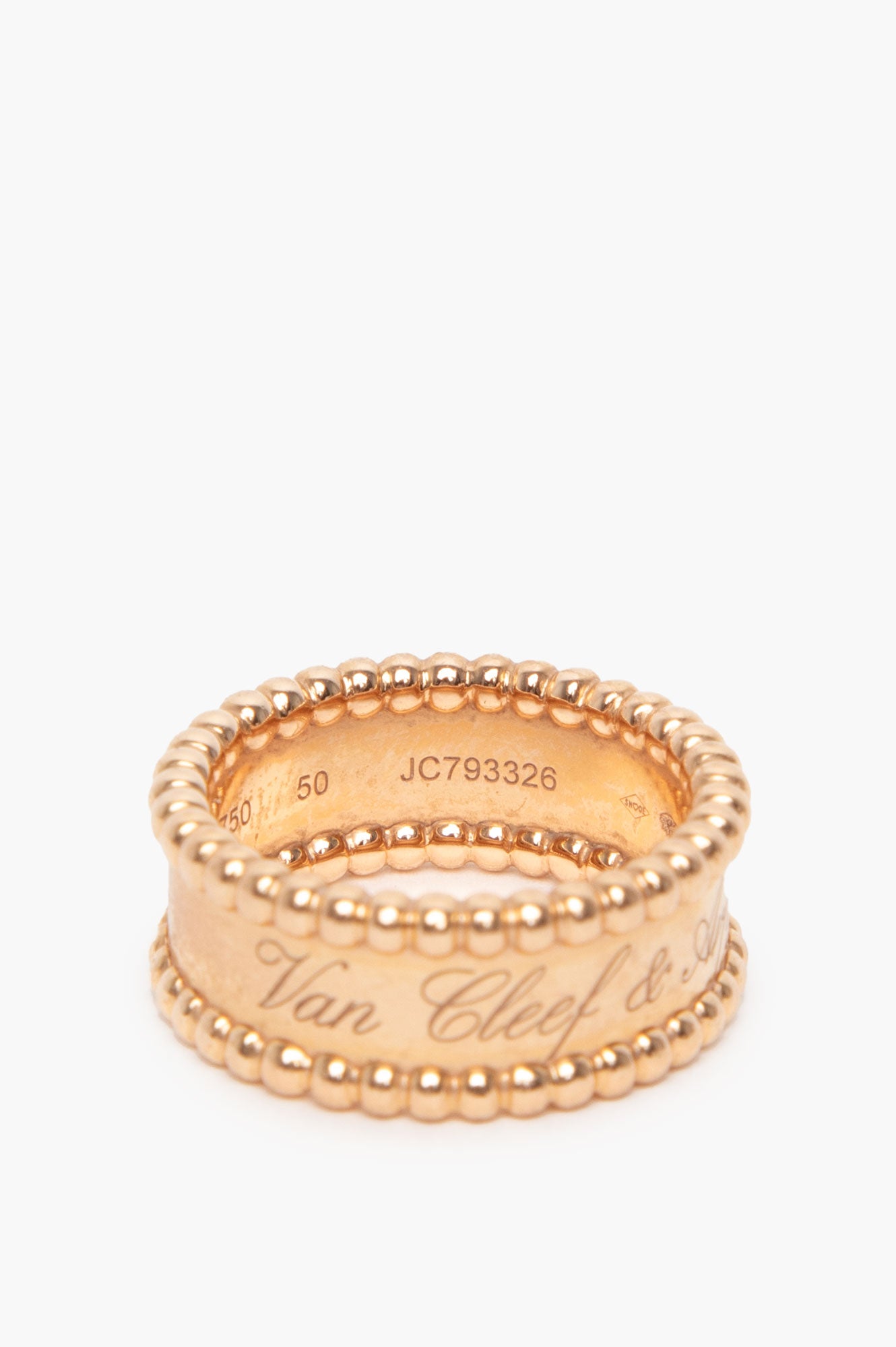 Van Cleef & Arpels 18k Rose Gold A Perlée Signature Ring