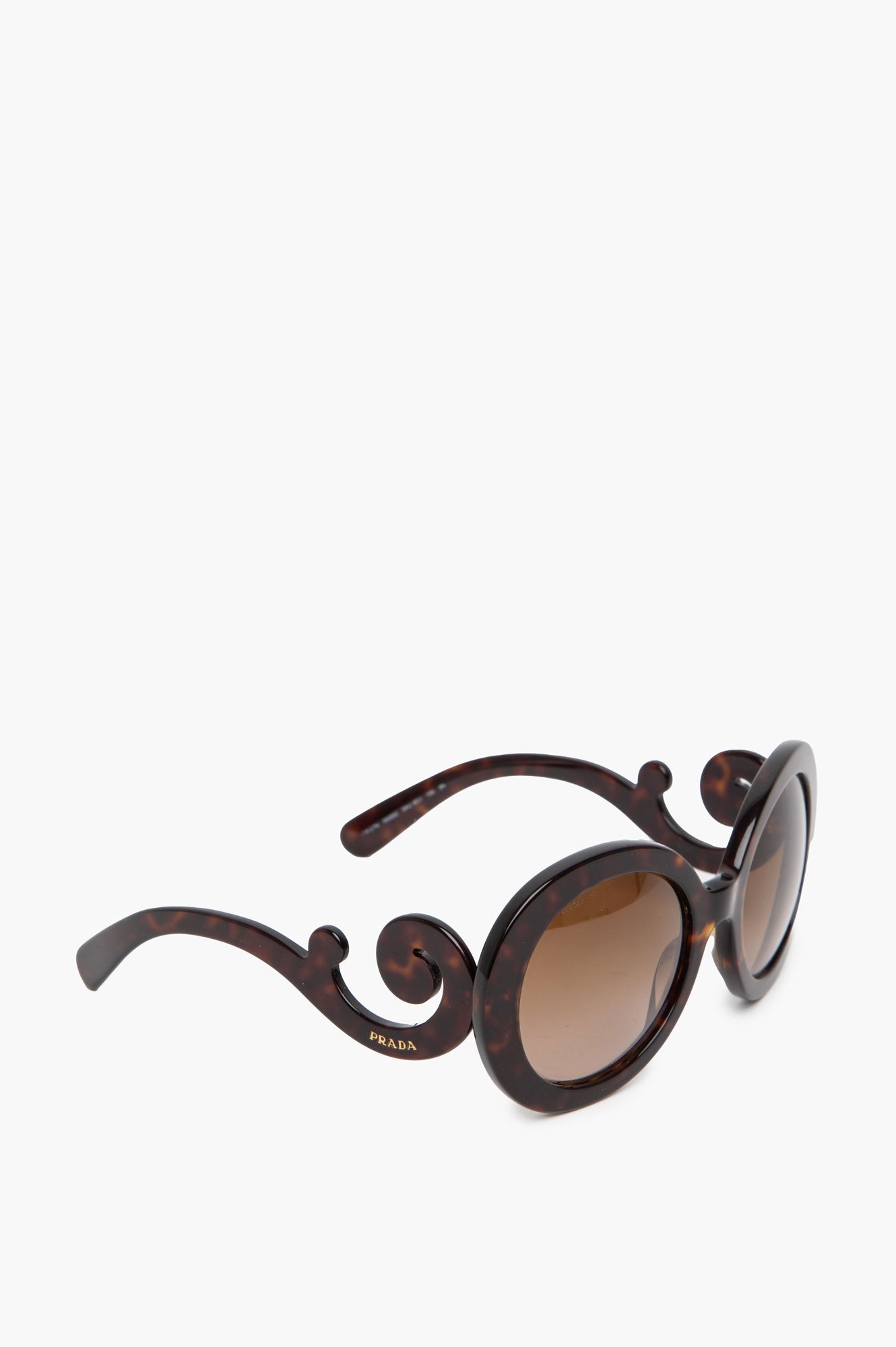 Prada Dark Tortoise Baroque Round Sunglasses