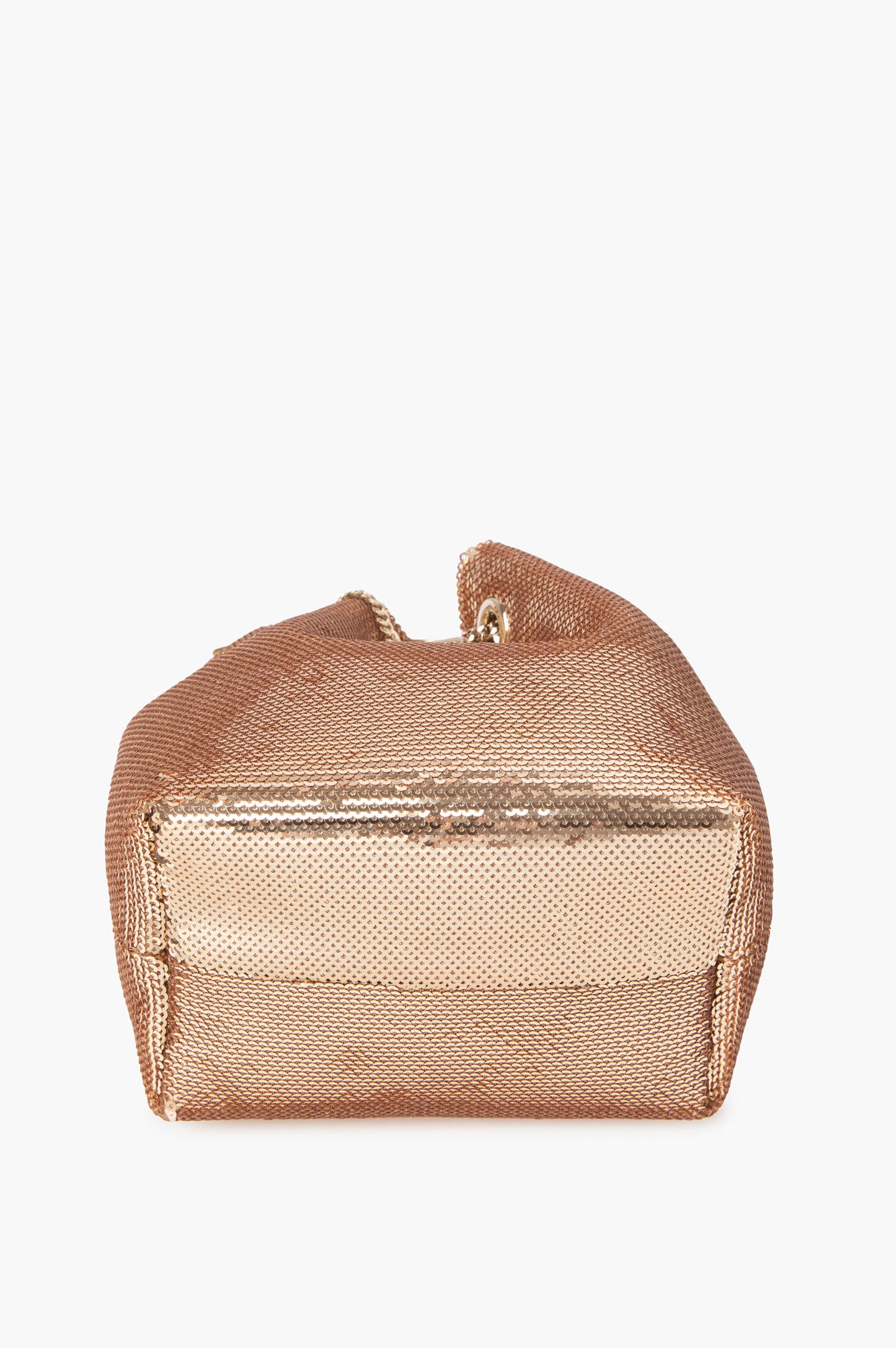 Jimmy Choo Gold Sequin Micro Bon Bon Bucket Bag