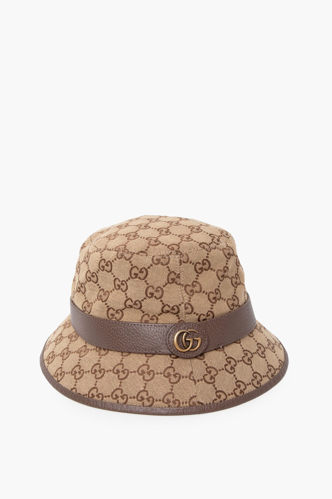 Gucci Brown Monogram GG Bucket Hat Size XL