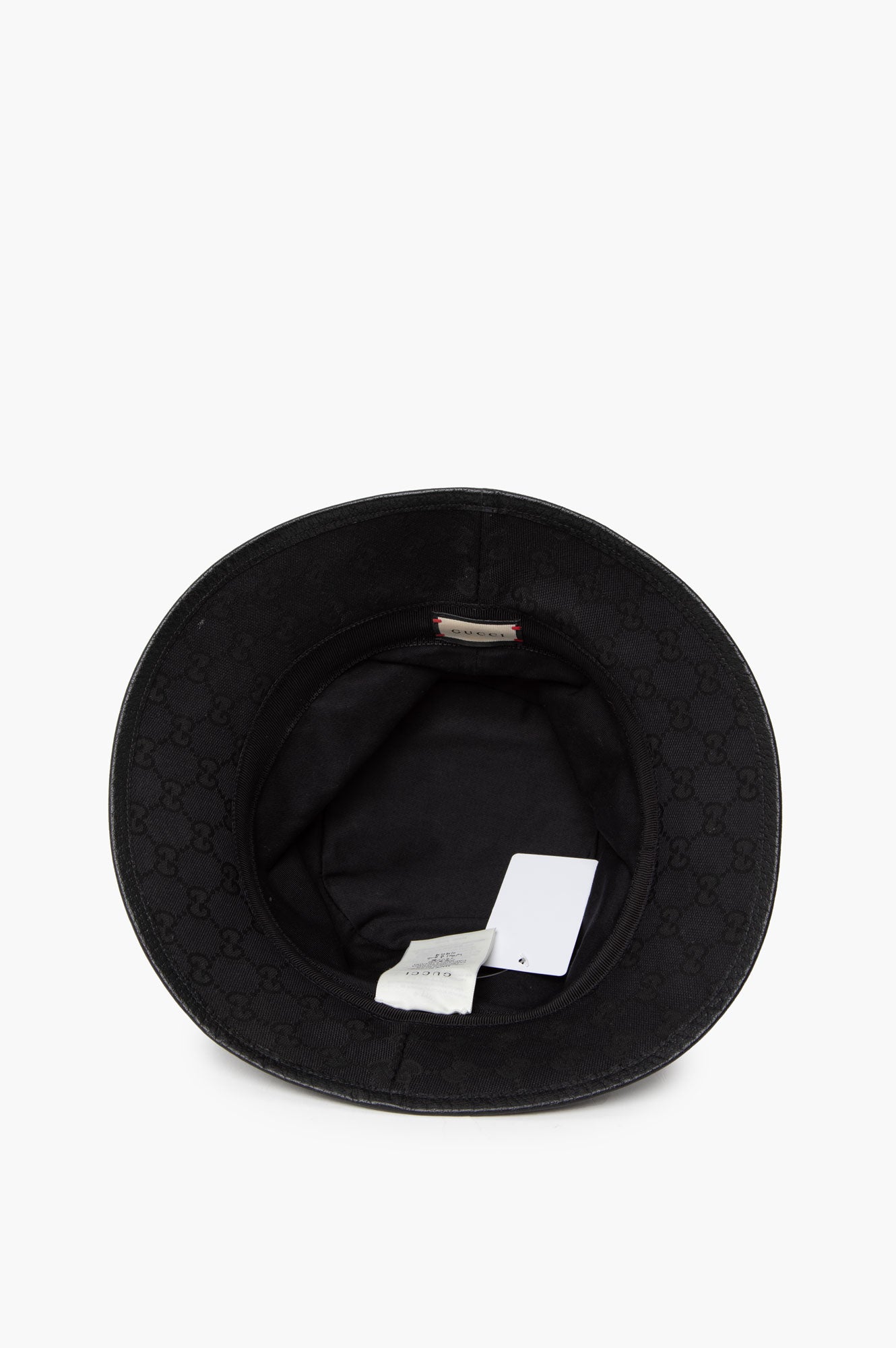 Gucci Black Monogram GG Bucket Hat Size L