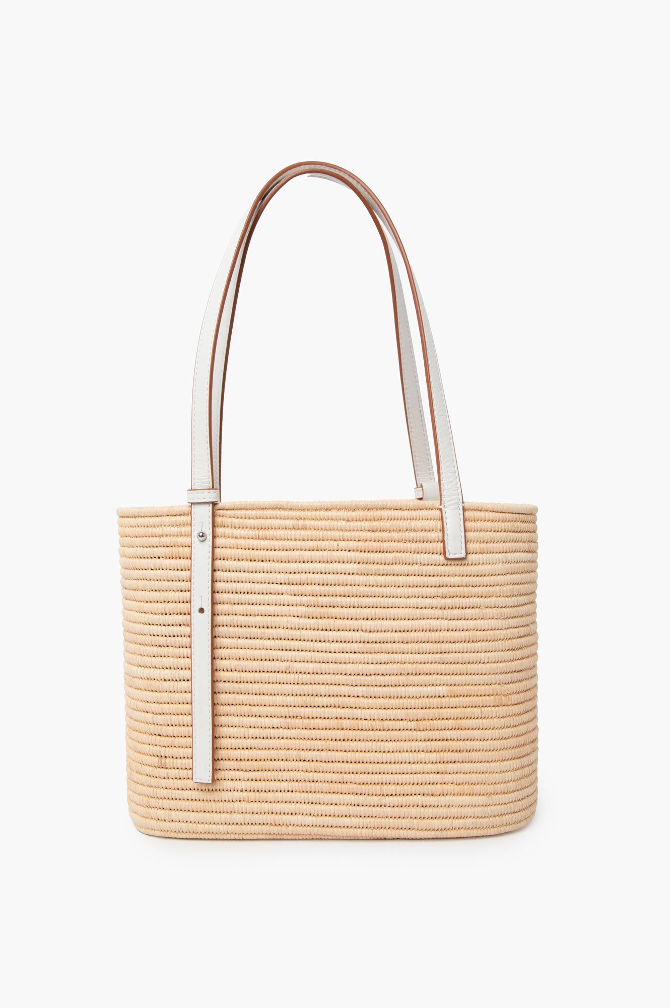 Loewe Paula's lbiza Small Leather-Trimmed Woven Raffia Tote