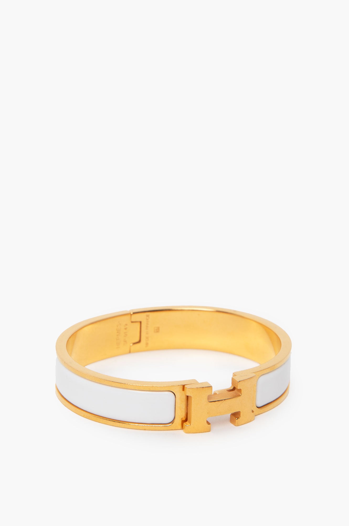 Hermes H Clic Gold Tone Bracelet Size PM