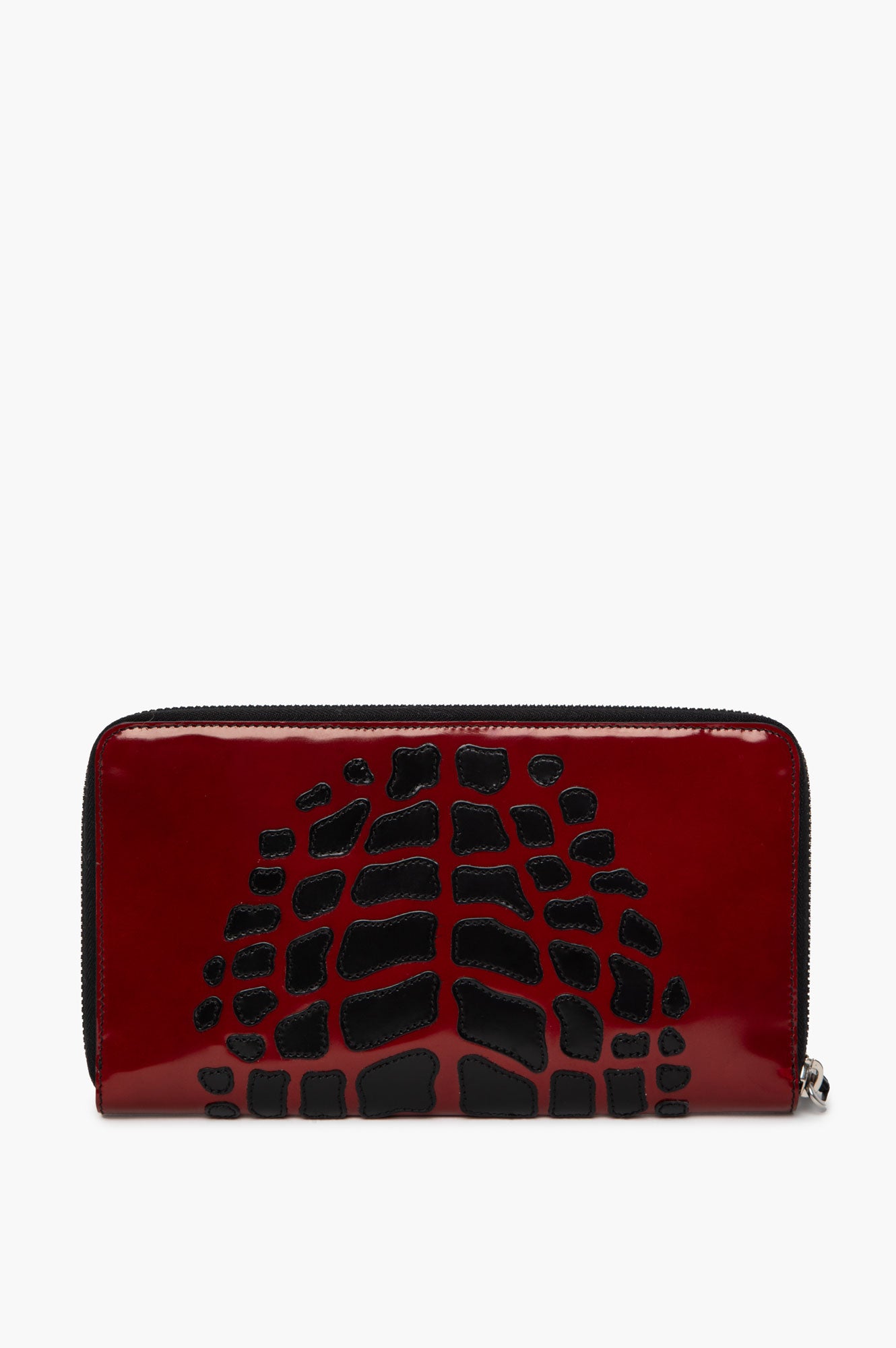 Prada Red/Black Spazzolato Long Clutch/Wallet