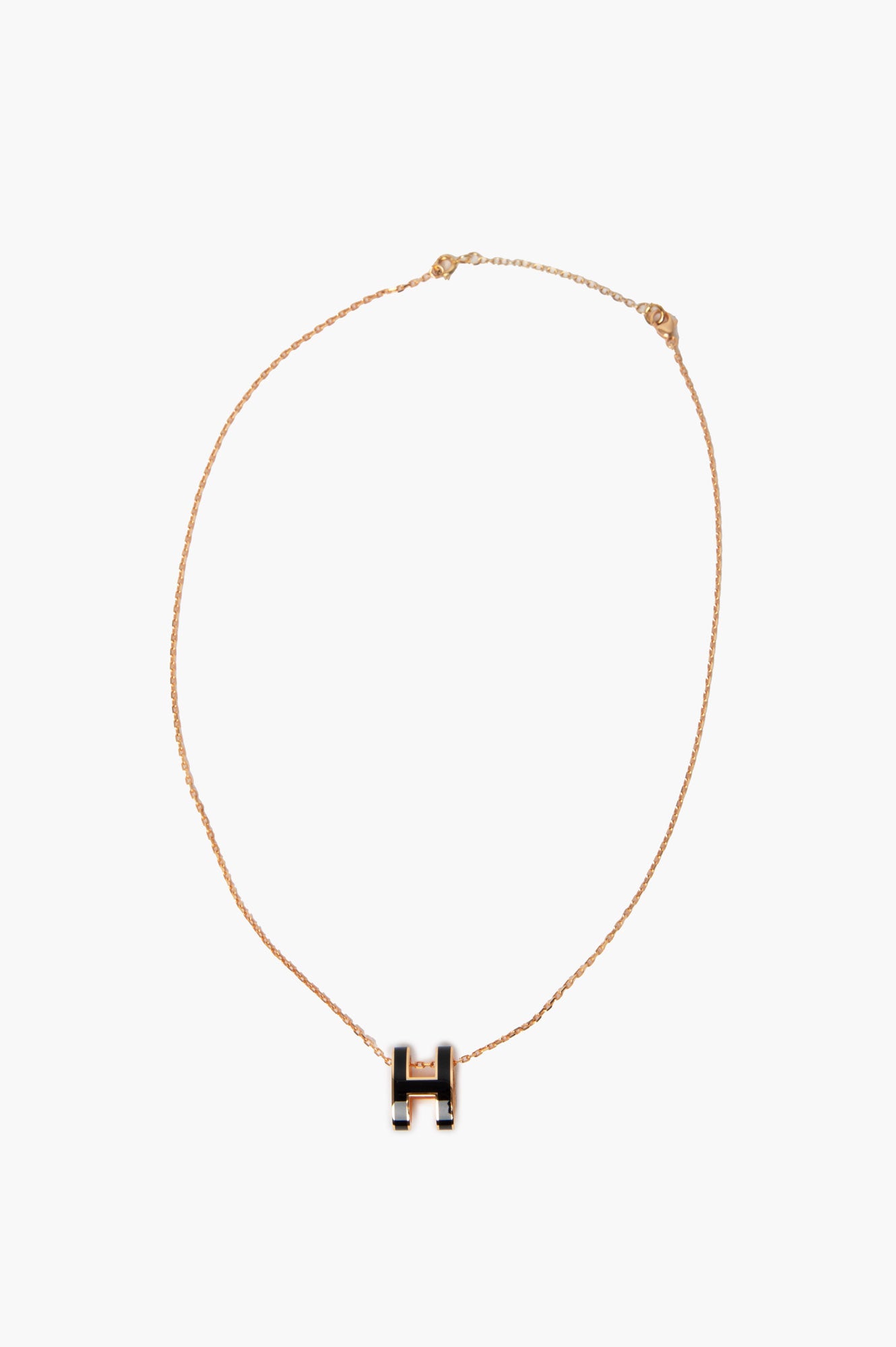 Hermès Black/Rose Gold Plated Pop H Necklace