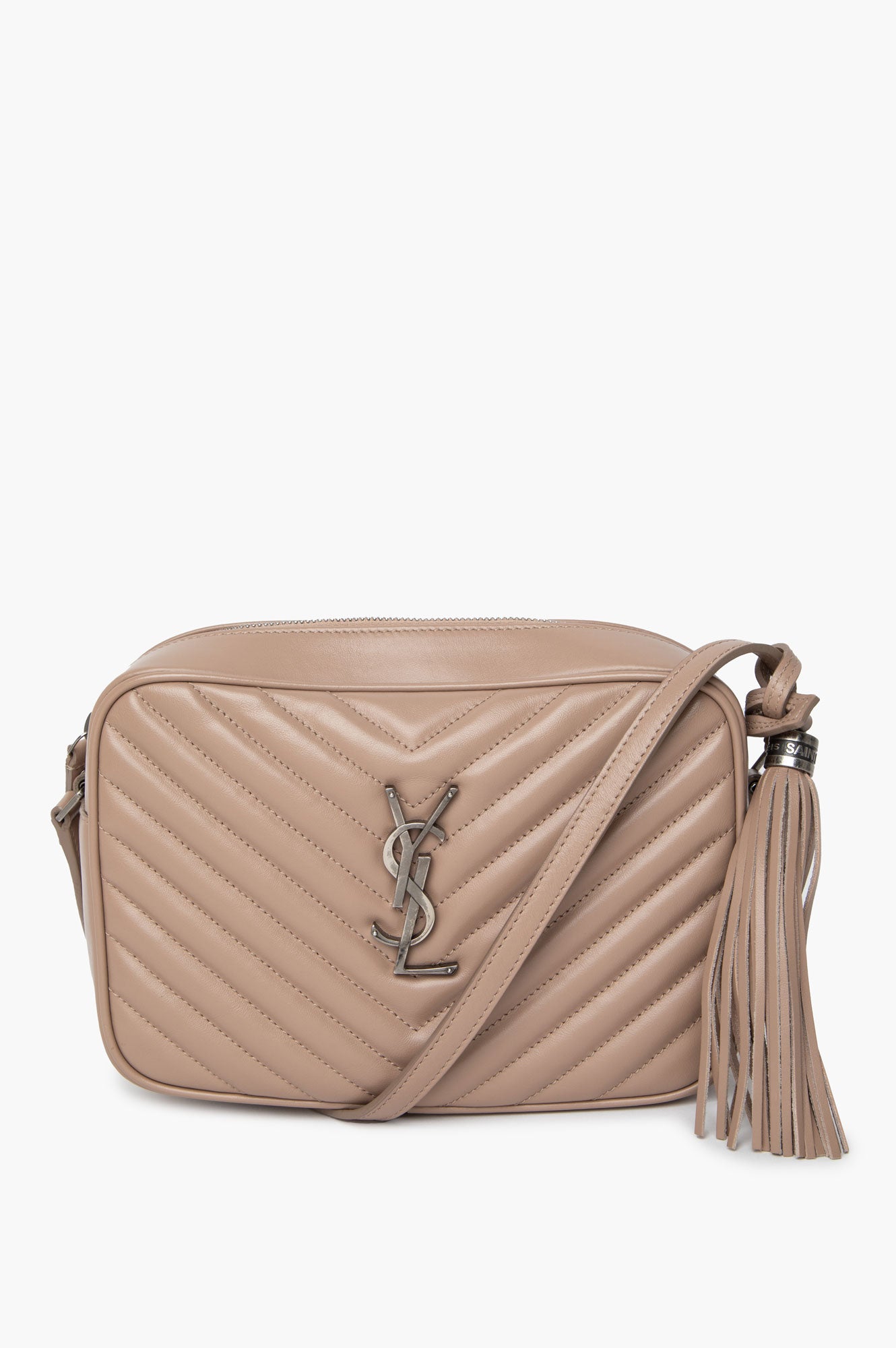 Saint Laurent Beige Quilted Leather Lou Camera Bag