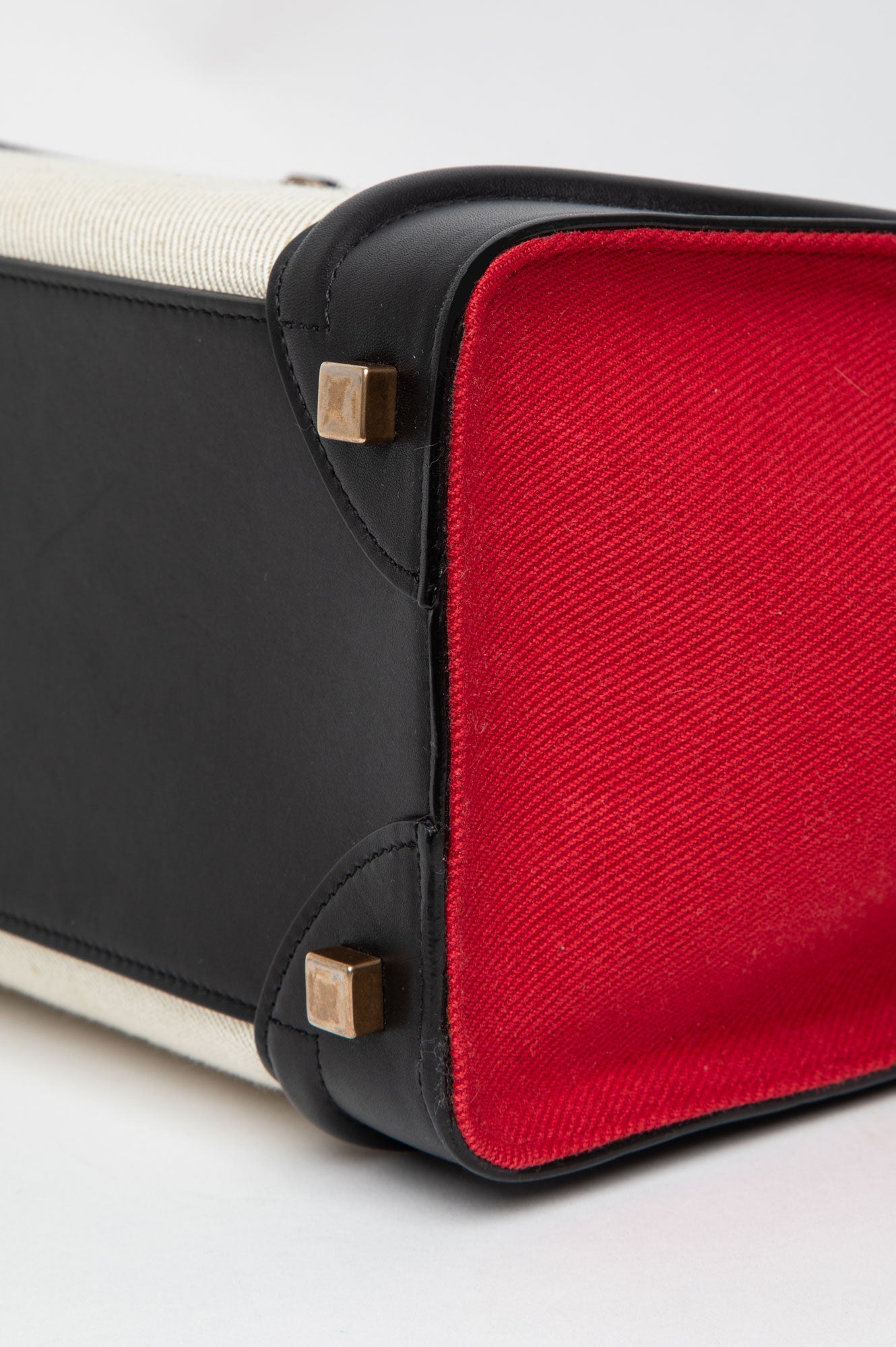 Celine Red Tri-Colour Mini Luggage Tote