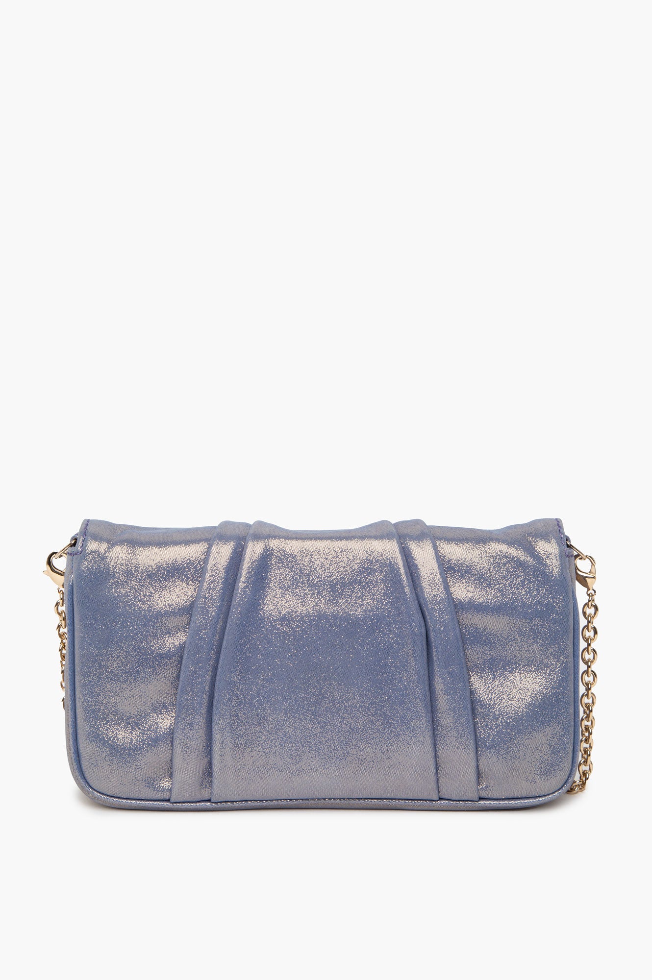 Fendi Iridescent Gold Periwinkle Mia Chain Pochette Bag