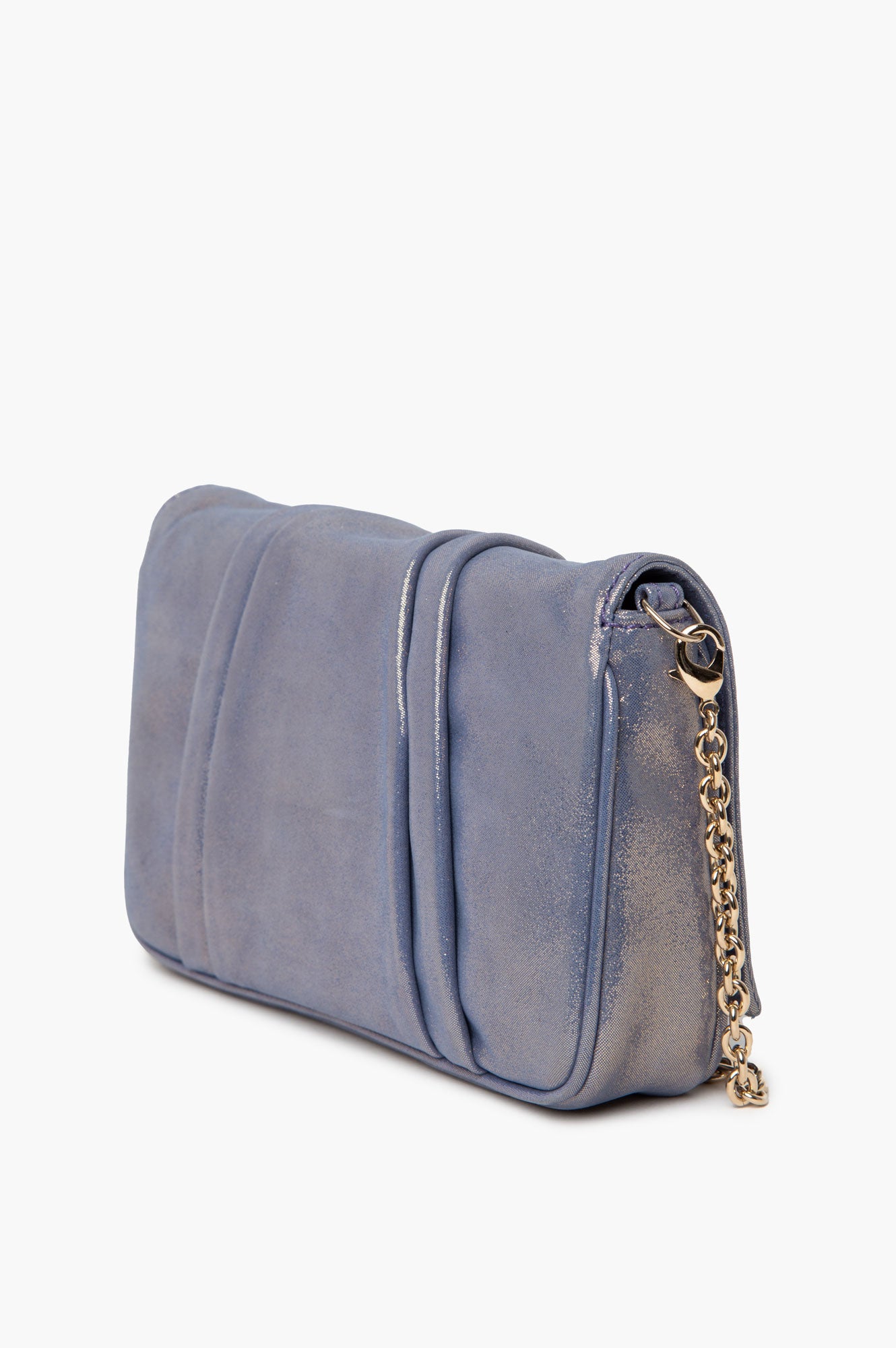Fendi Iridescent Gold Periwinkle Mia Chain Pochette Bag