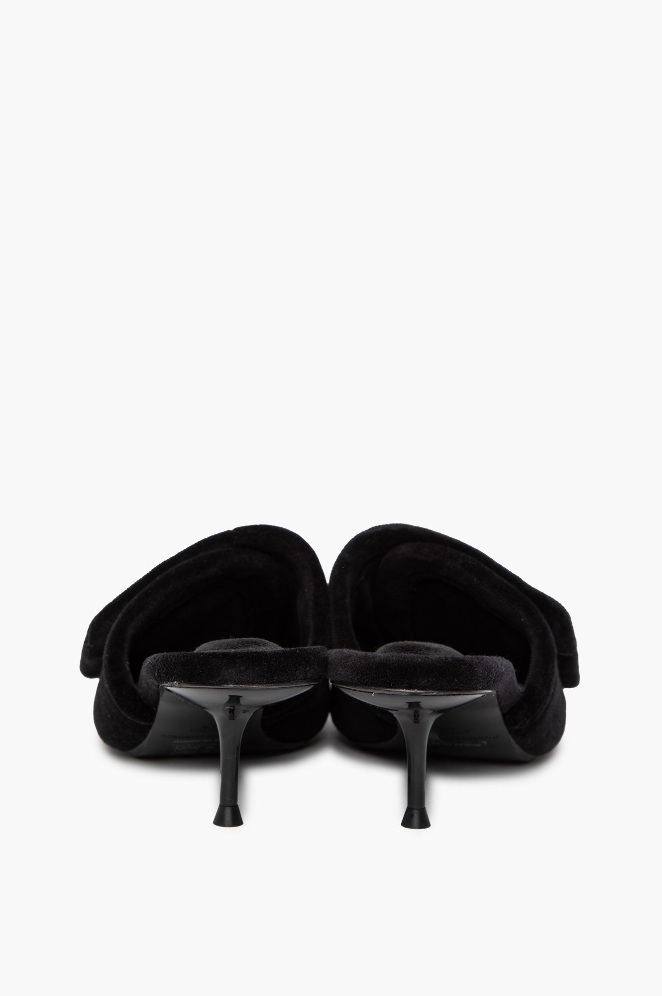 Alexander Wang Black Velour Jessie Padded Logo Slides Size 37