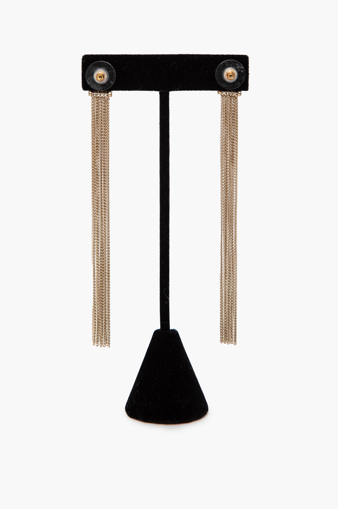 Chanel CC Star Fringe Drop Earrings