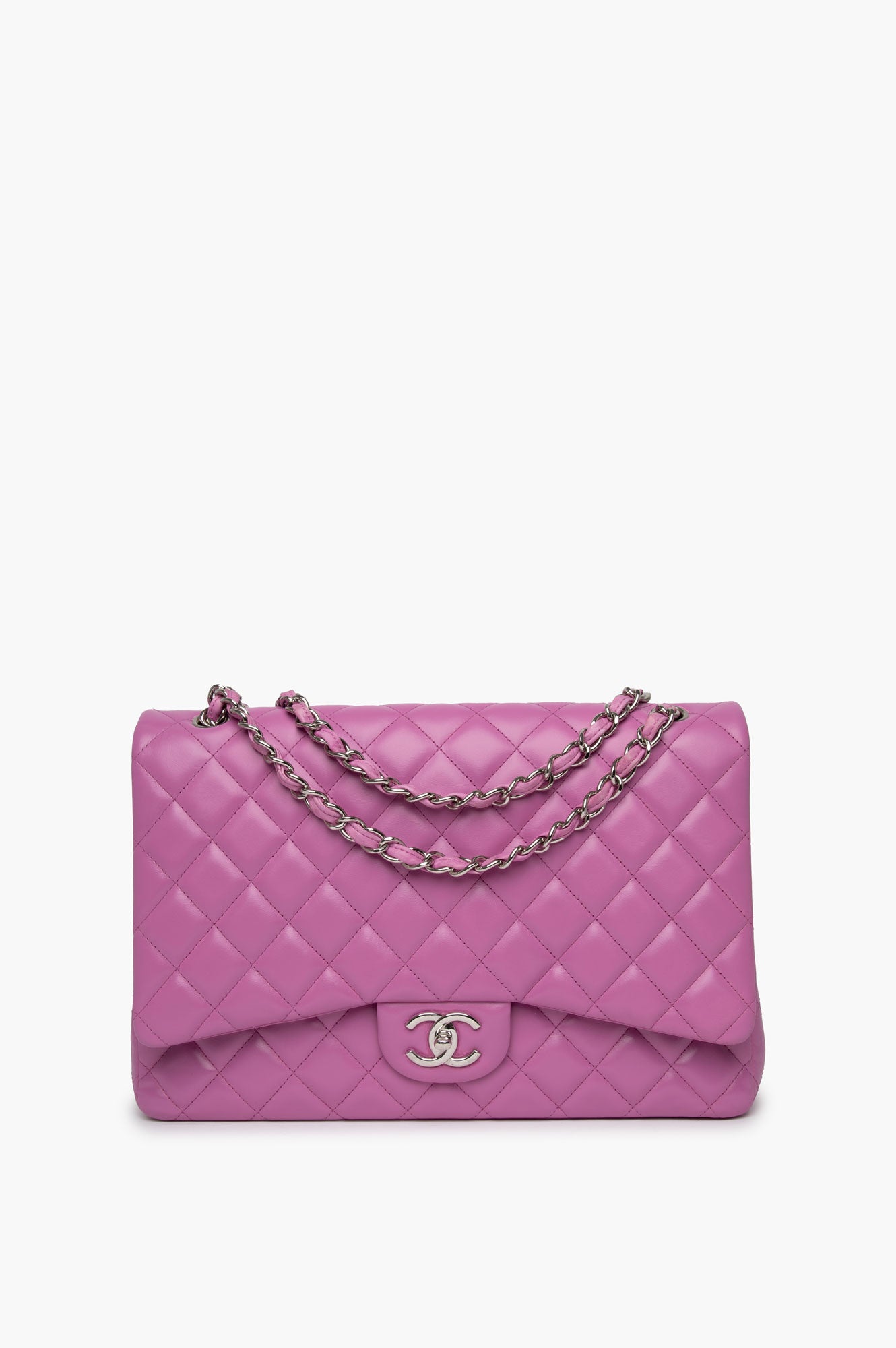 Chanel 2011 Lilac Maxi Lambskin Double Flap Bag