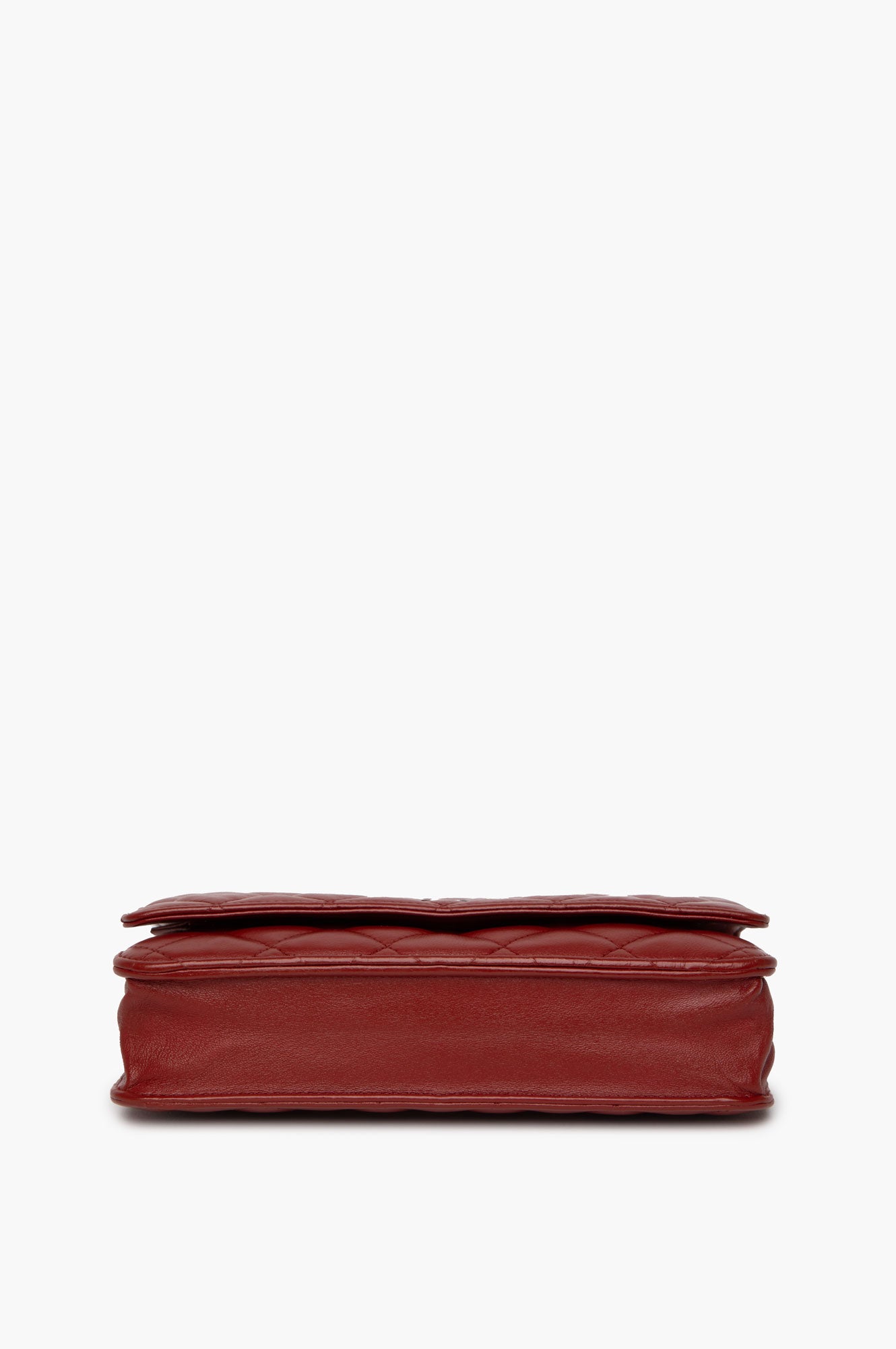 Chanel Red Lambskin Wallet on Chain