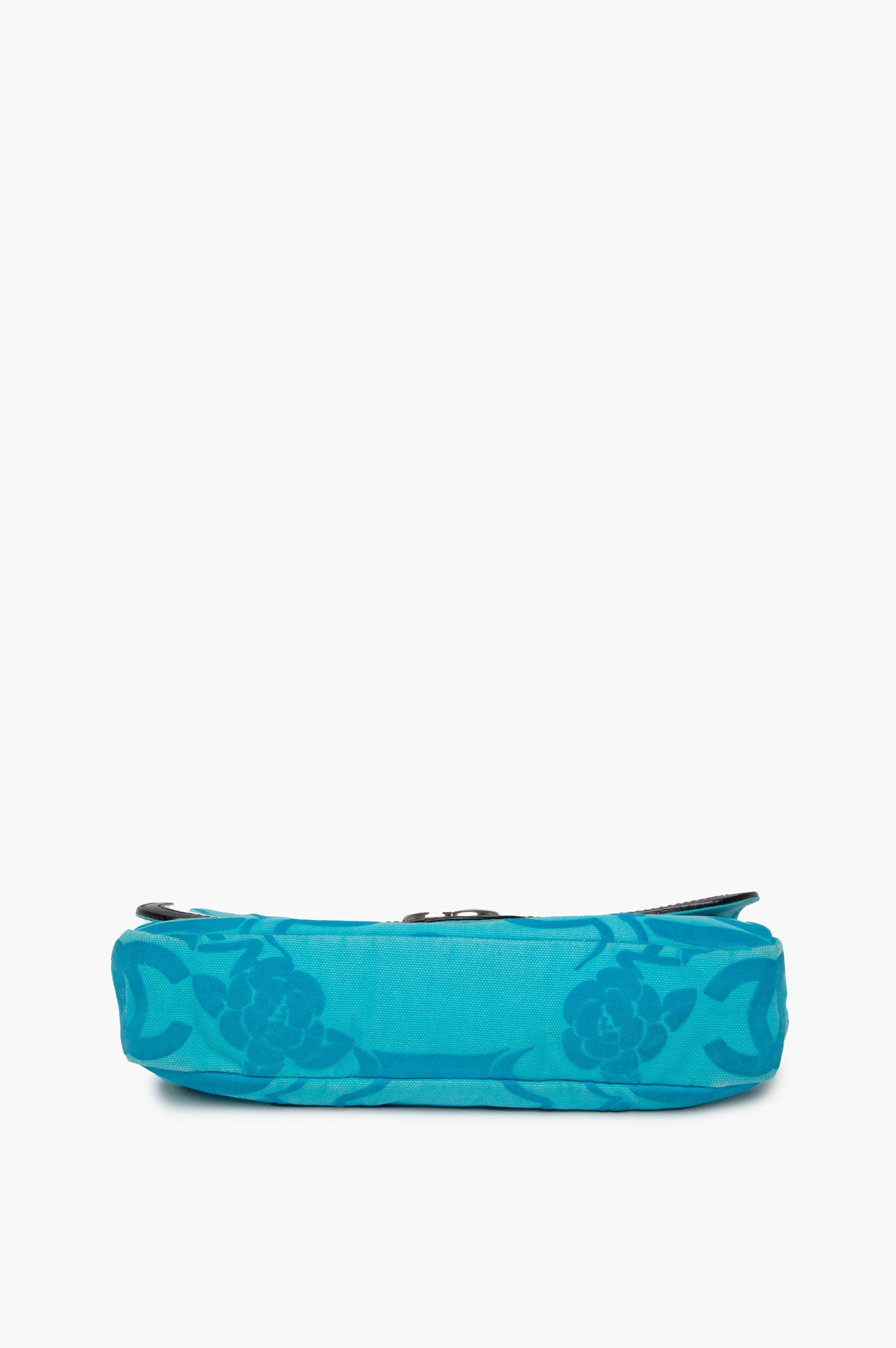 Chanel Blue Camellia Single Flap Shoulder Bag