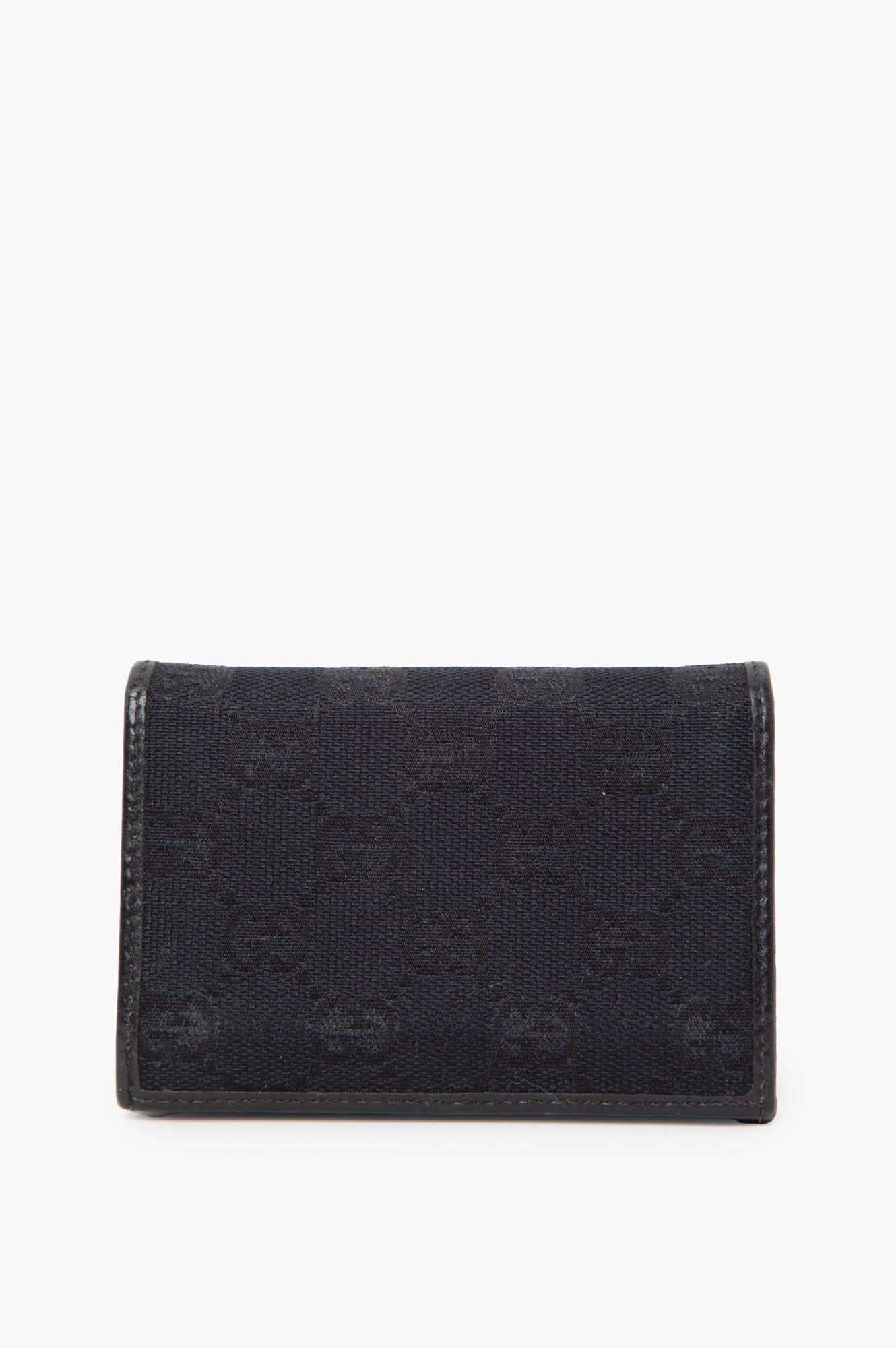 Gucci Vintage Gold Buckle GG Canvas Bi-fold Wallet