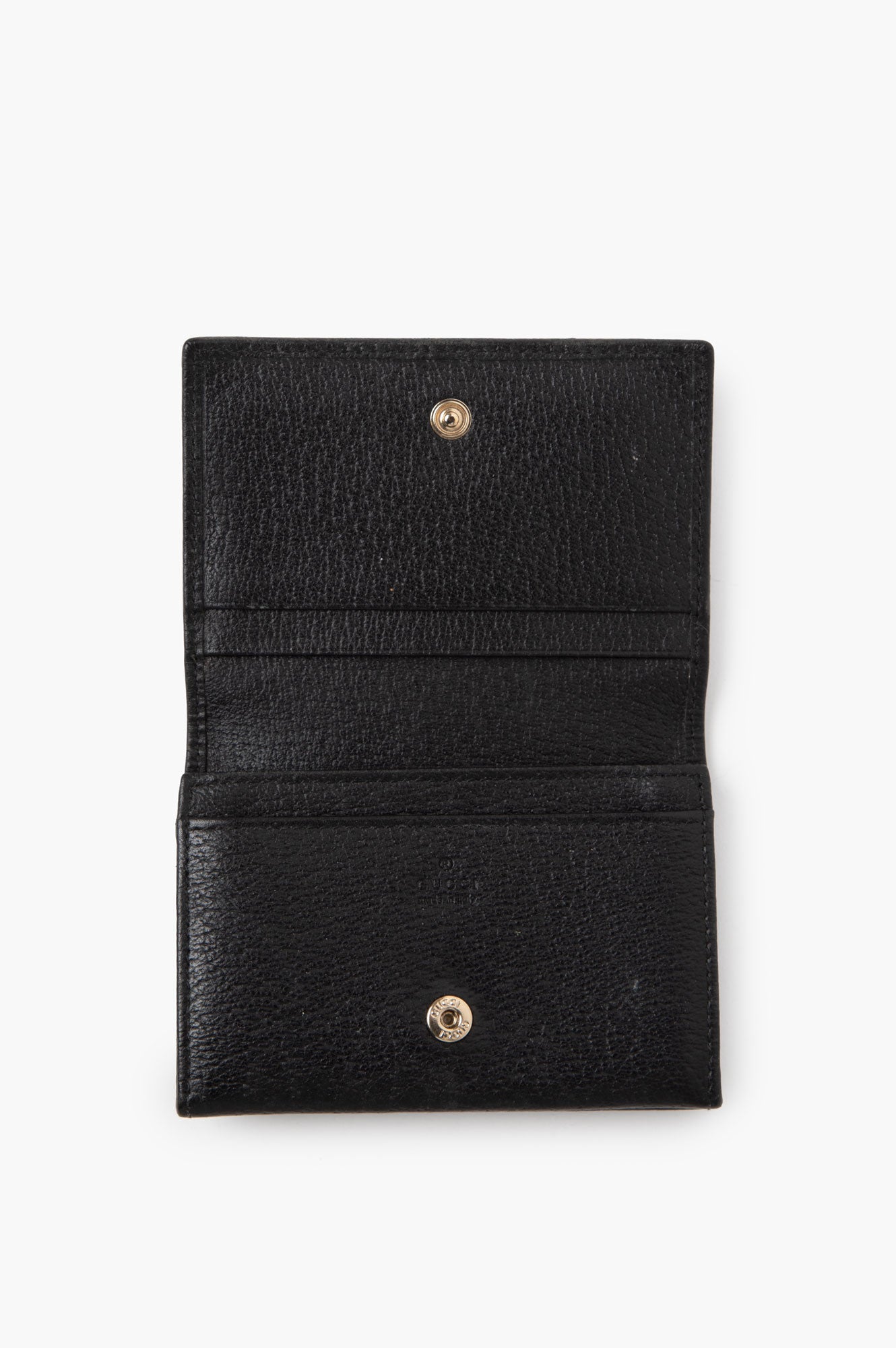 Gucci Vintage Gold Buckle GG Canvas Bi-fold Wallet