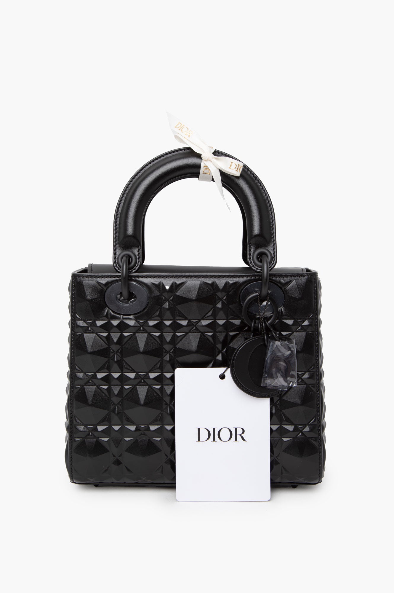 Christian Dior My ABCDior Black Cannage Calfskin With Diamond Motif Size Small