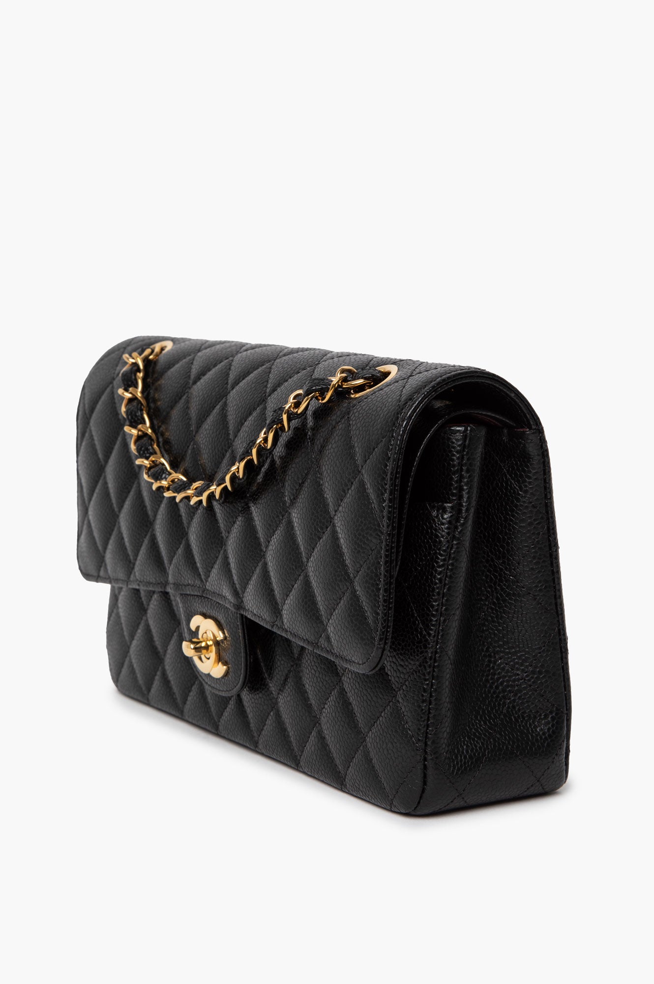 Chanel Black Caviar Medium Classic Double Flap GHW