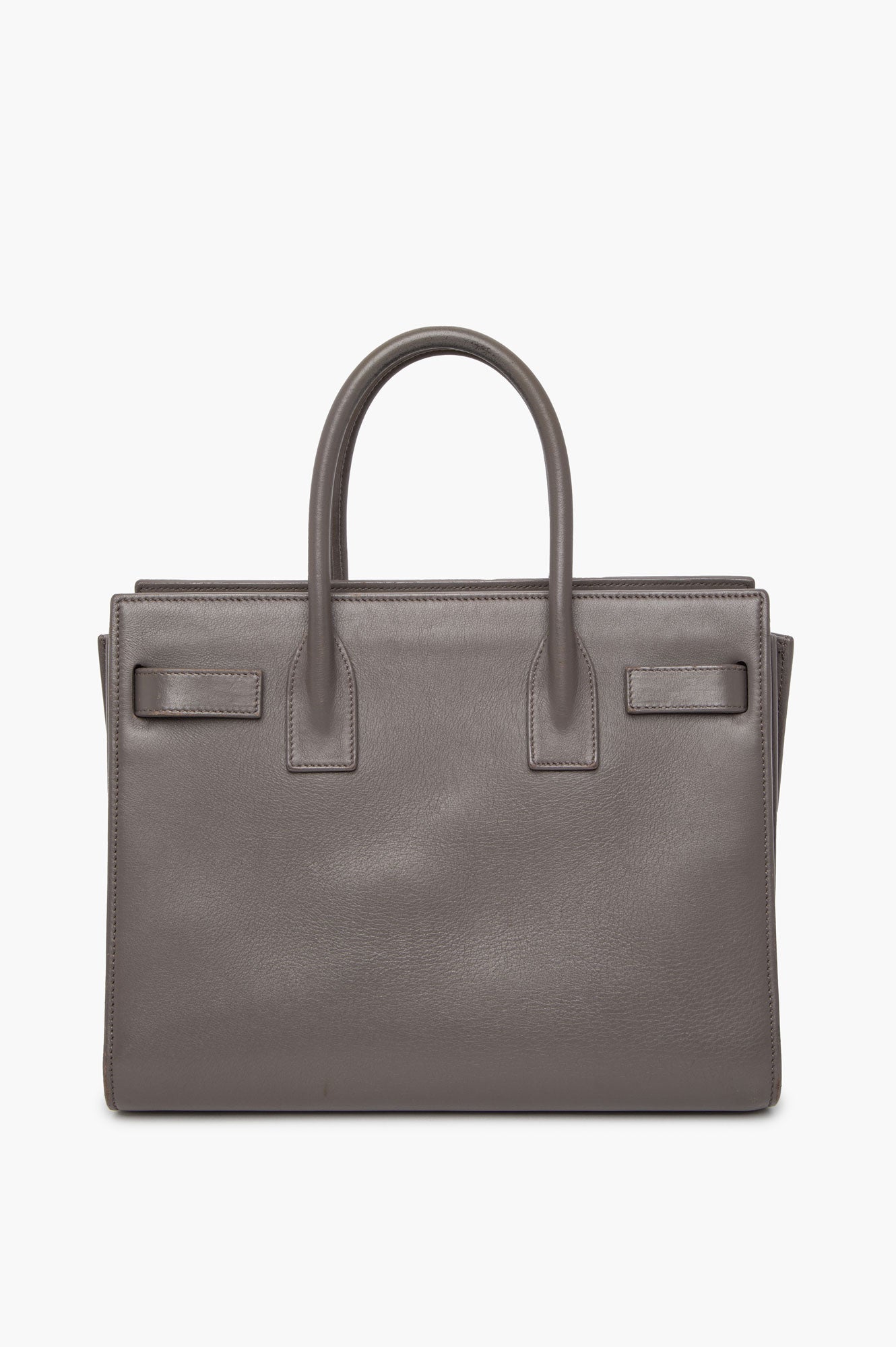 Saint Laurent Small Grey Smooth Calfskin Sac De Jour