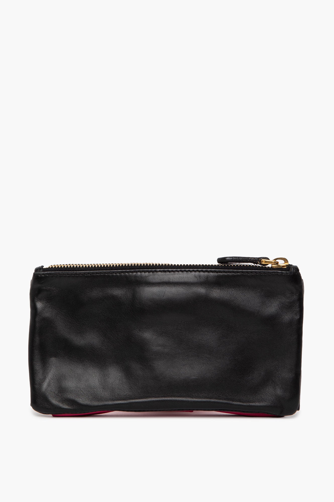 Prada Pink/Black Nappa Fiocco Bow Pouch
